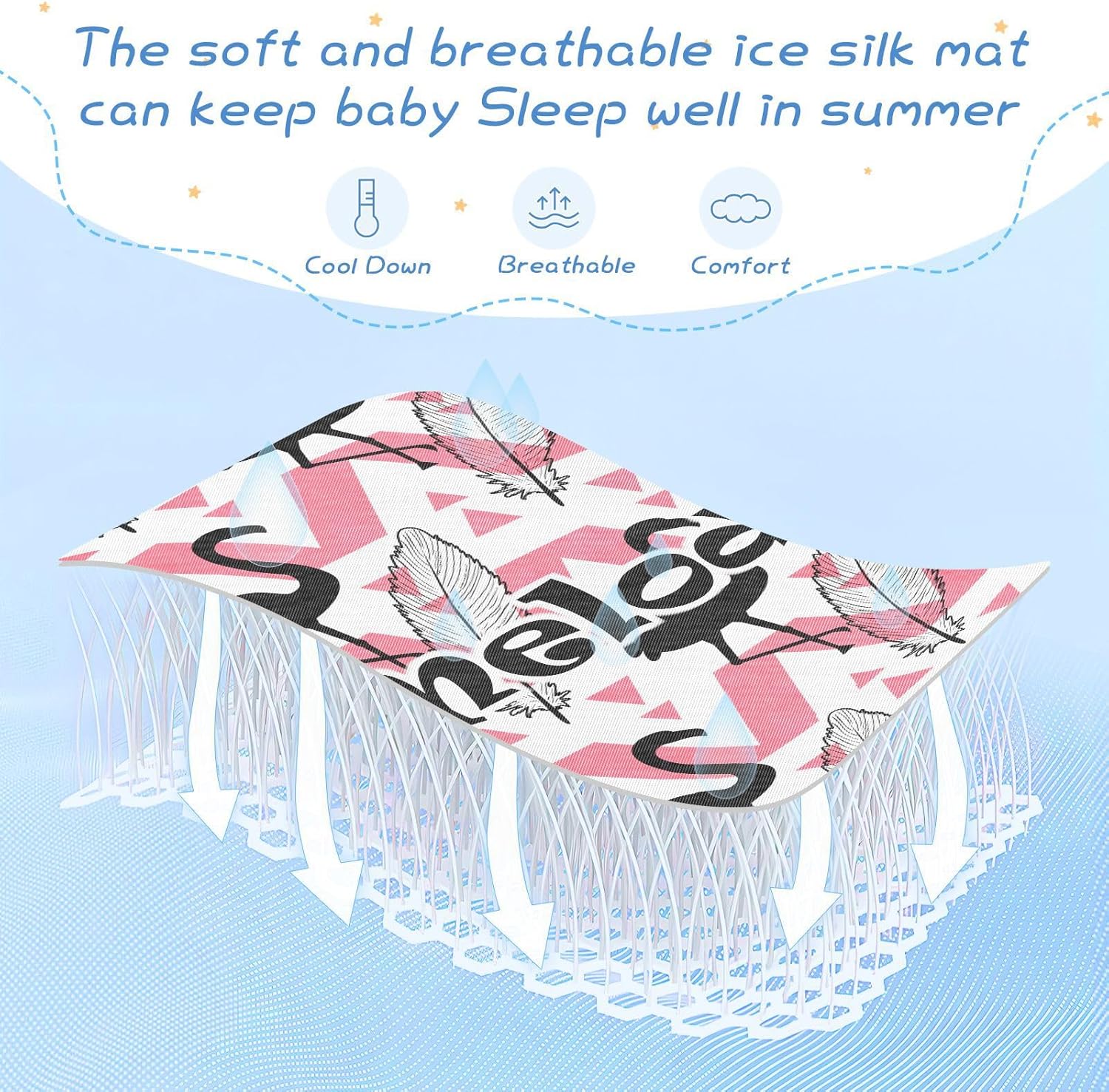 Custom Flamingo Crib Mattress Protector Pad for Boys Girls Baby Ice Silk Mat Bed Toddler Mattress Sheets Cooling Mattress Topper Play Mat for