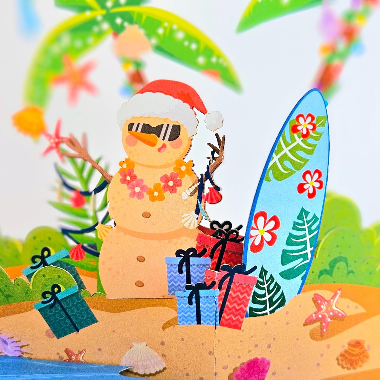 By 22CRAFT – Tarjetas de Navidad desplegables, divertidas tarjetas de Navidad 3D de Papá Noel, tarjeta de felicitación de Navidad de 6 x 8 pulgadas