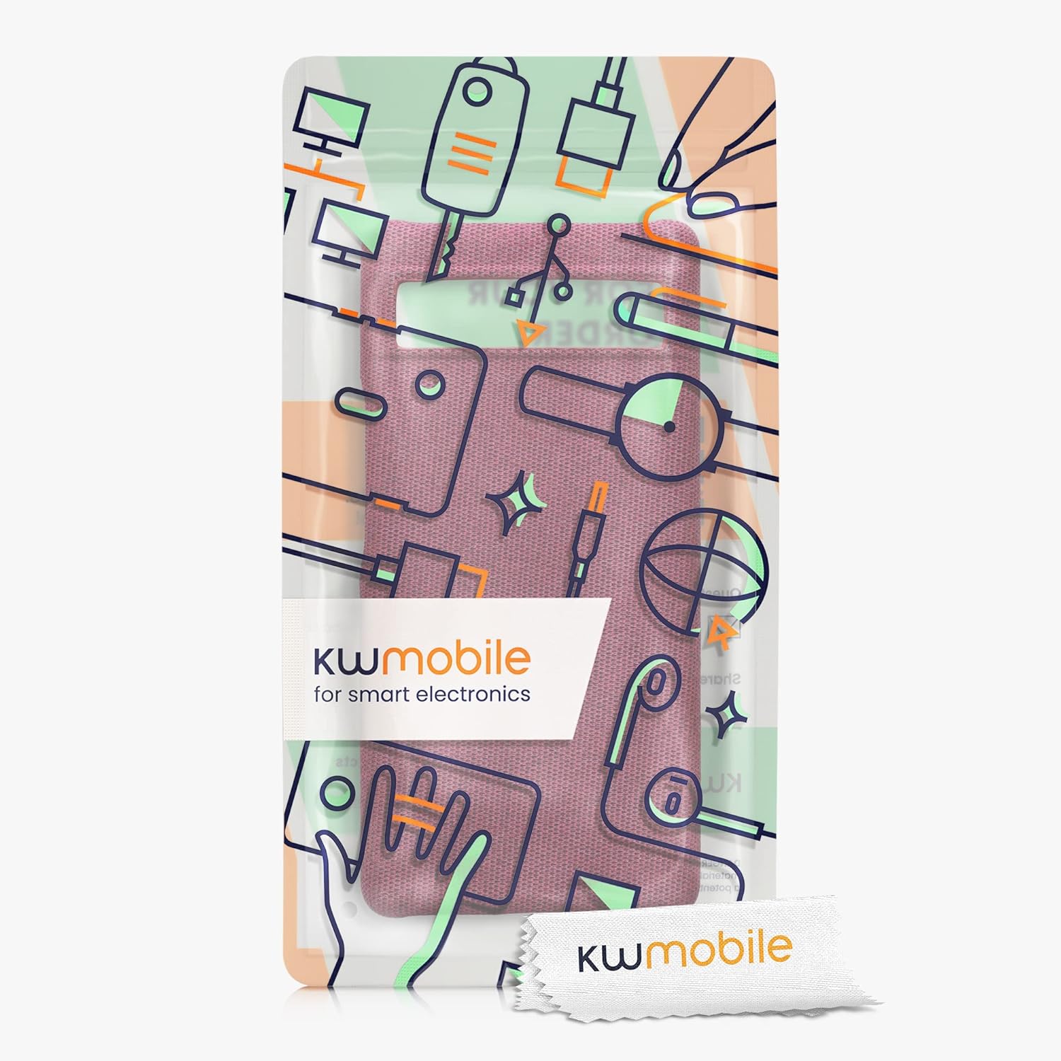 kwmobile Funda compatible con Google Pixel 6a – Funda TPU y tela para teléfono inteligente en lona coral