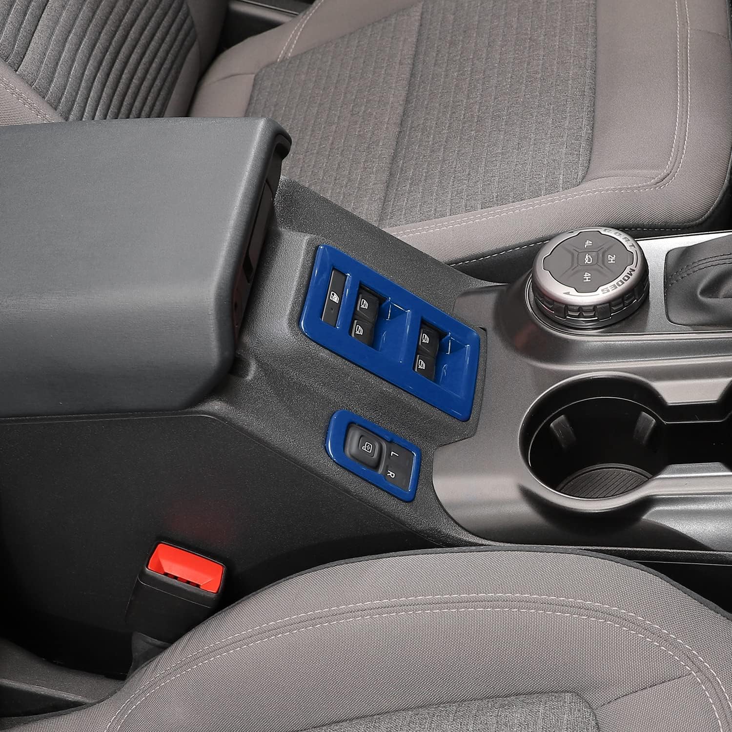 Para Bronco – Interruptor de control de interruptor de elevación de ventana, 2 piezas de cubierta de panel de ajuste de espejo retrovisor de consola