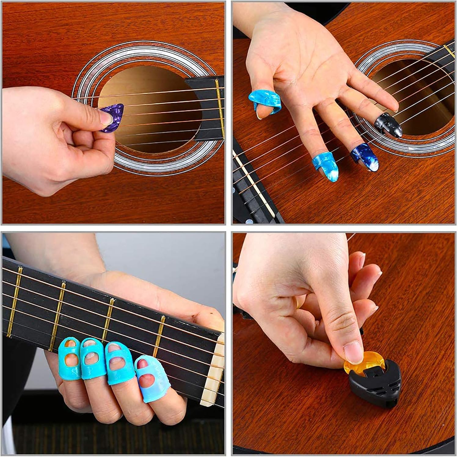 Kit de accesorios de guitarra de 65 piezas, incluyendo cuerdas de guitarra, púas, cejilla, púas de dedo del pulgar, enrollador de cuerda, pasadores