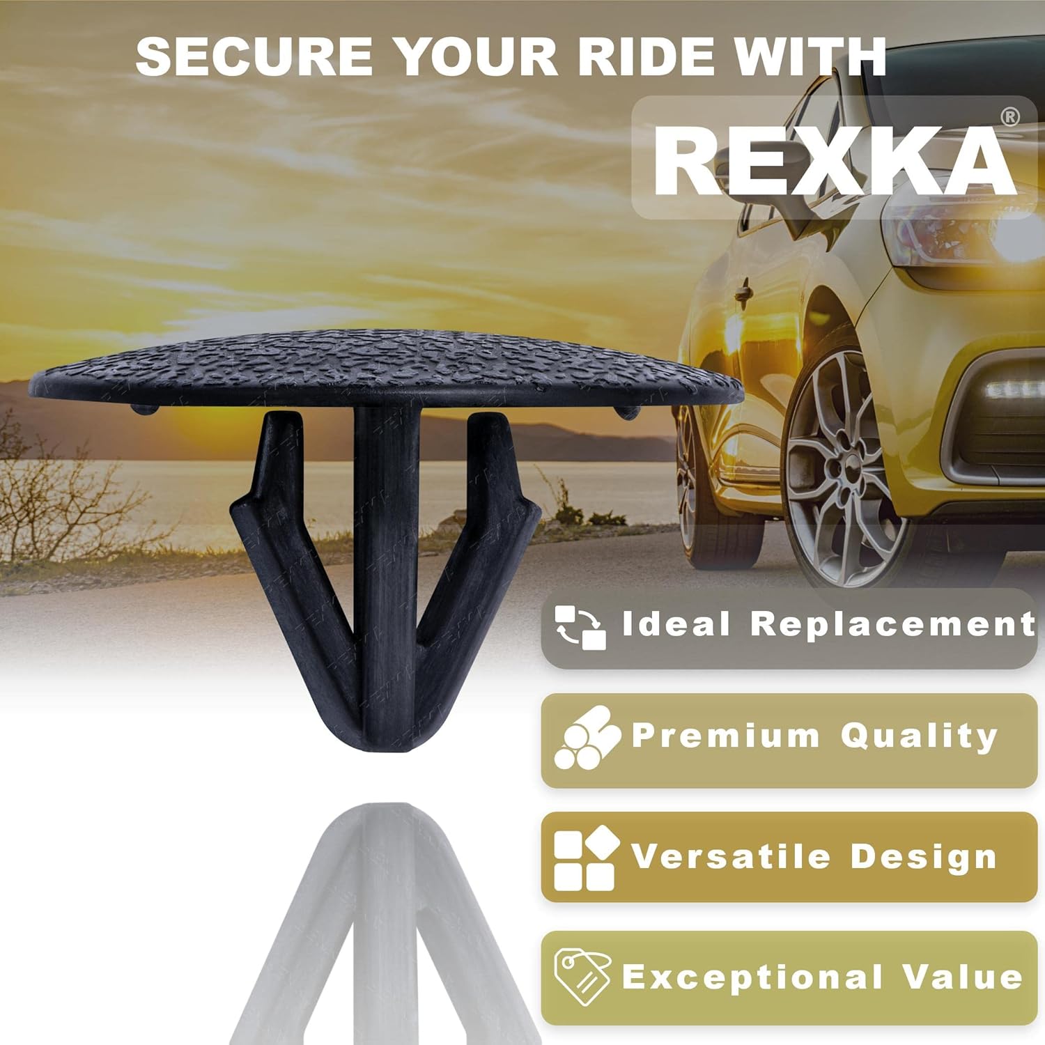 Rexka Clips de retención de aislamiento de capó para Hyundai Kia 81126-37010 Accent Azera Elantra Santa Fe Sonata Tucson Amanti Borrego Cadenza