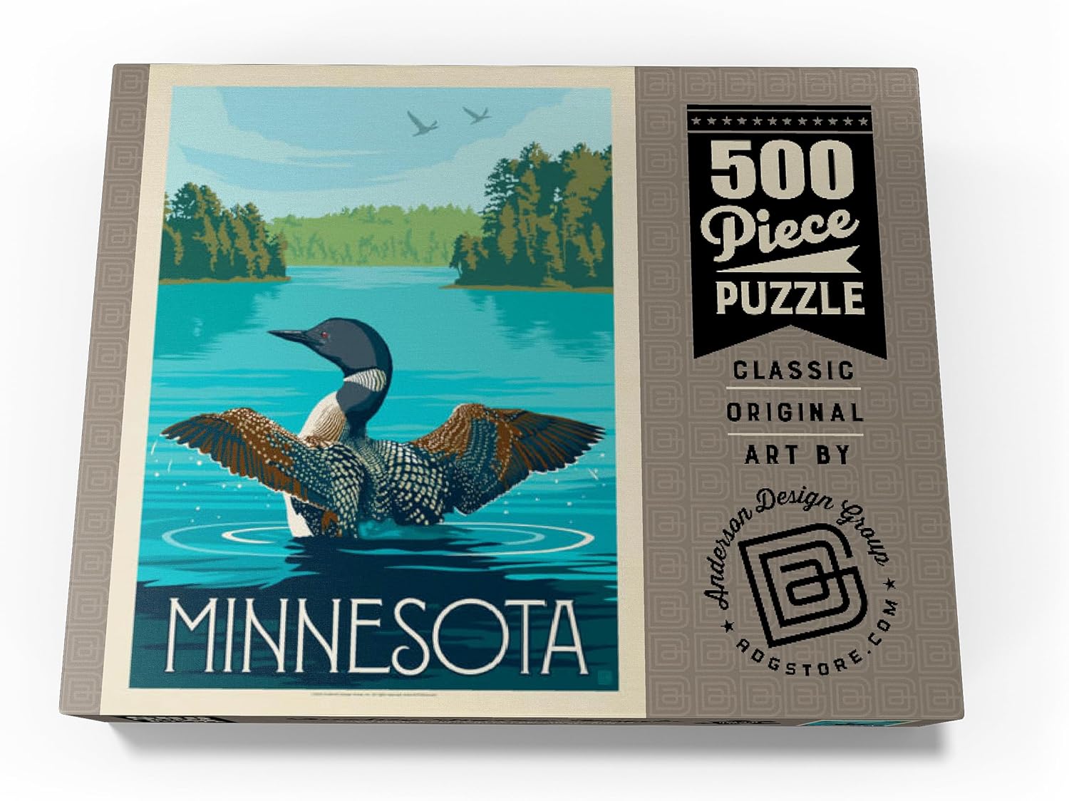Minnesota Loon, póster vintage, rompecabezas prémium de 500 piezas para adultos