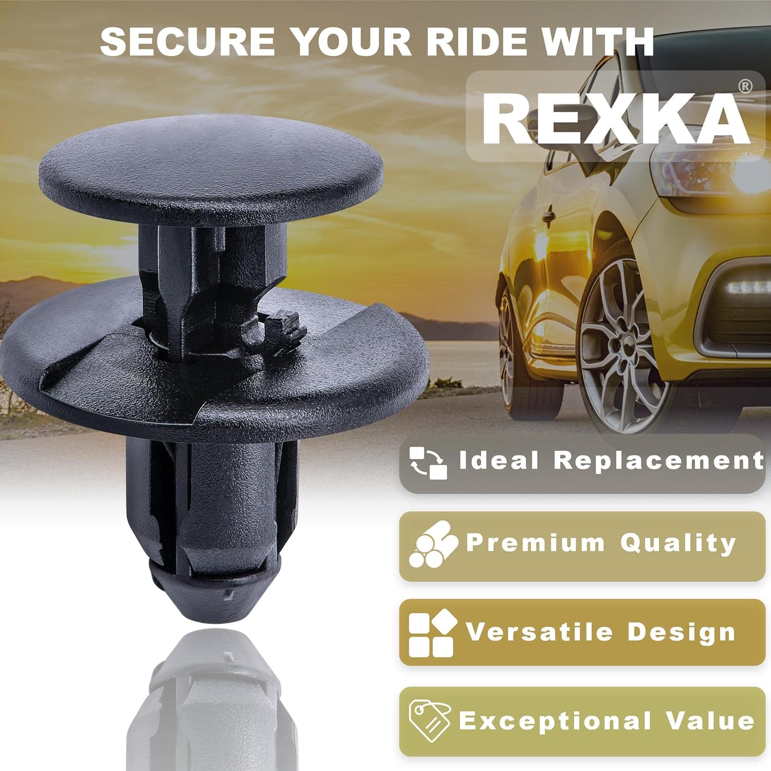 Rexka 30 unids Fender Liner Splash Shield Wheelhouse Liner Retenedor Clips Remache 11612035 para GM Buick Cadillac Chevrolet GMC
