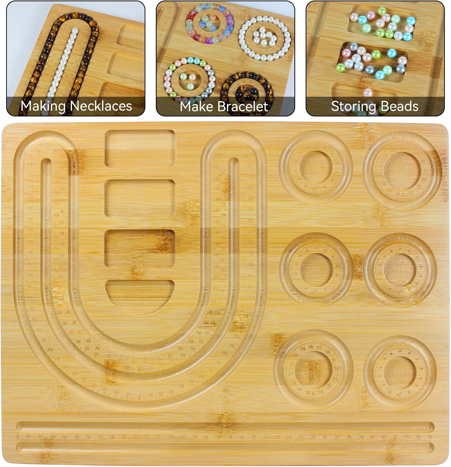 Danghyuk Tableros de cuentas para hacer joyas, tablero de medición de pulseras para diseño de joyas, tableros de cuentas para hacer pulseras,