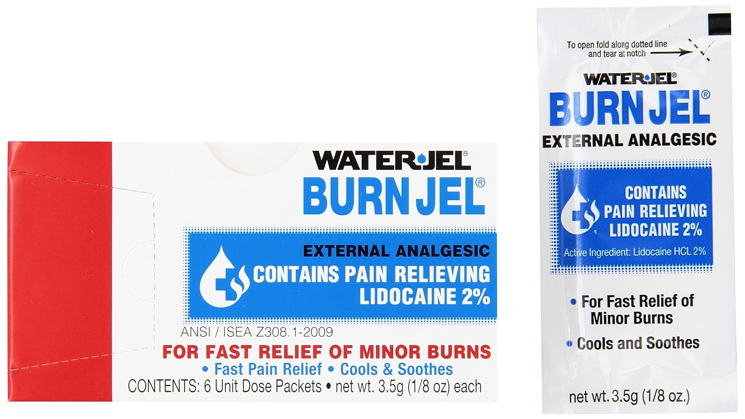 Waterjel, gel para quemaduras dosis unitaria 2421, paquete de 0,12 onzas (6 unidades)