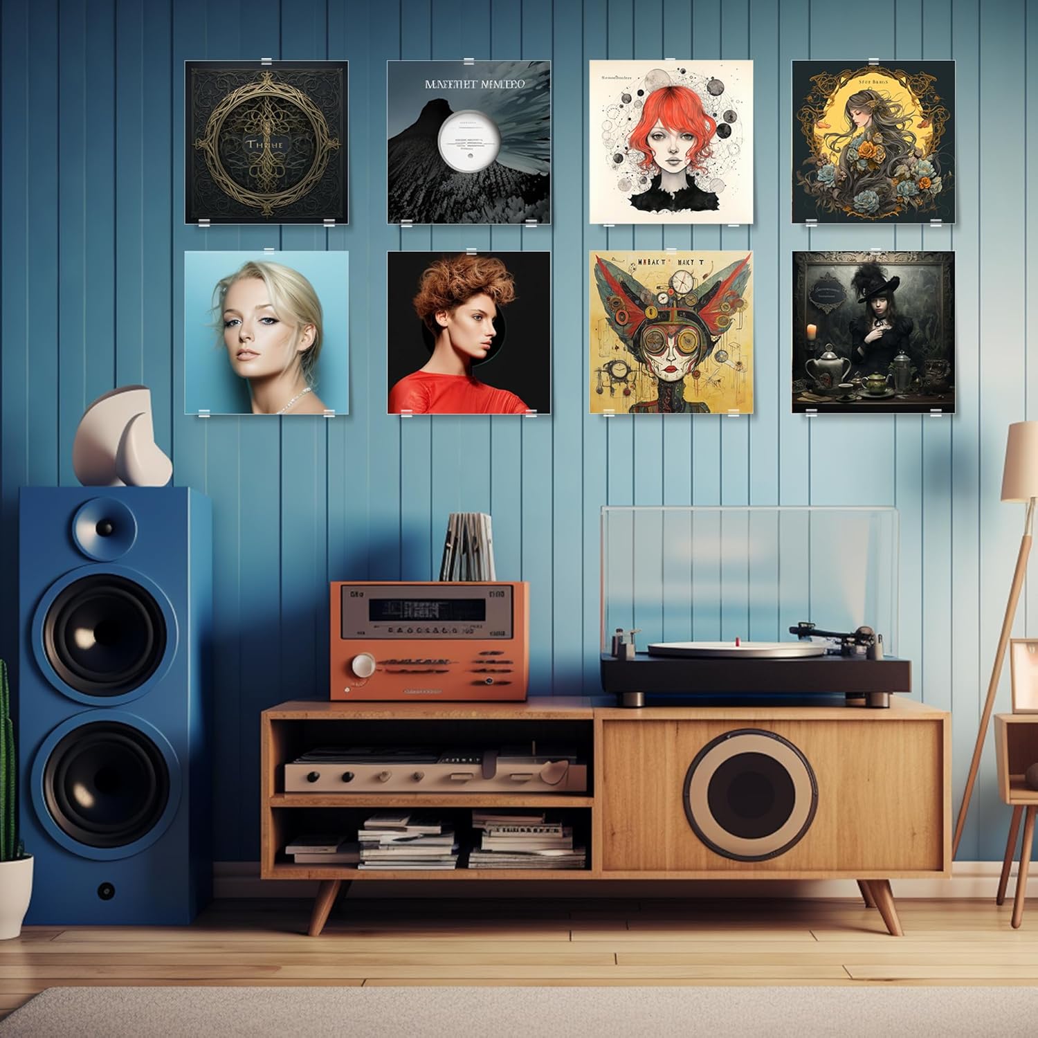 Expositor de discos de vinilo, soporte para discos de vinilo, soporte de pared, soporte de acrílico para discos de vinilo para montaje en pared y