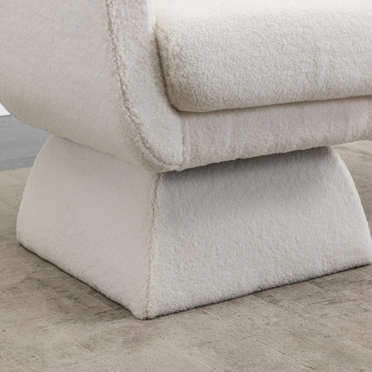 FXLCMUS Cómoda silla giratoria de 28 pulgadas, silla giratoria de 360 grados con tela de bucle, sillas de lectura ergonómicas para dormitorio y sala