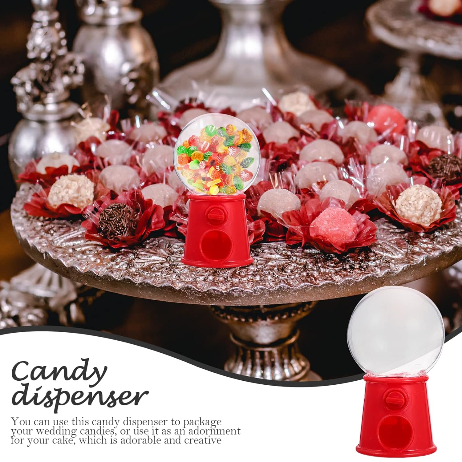Toddmomy 12 unidades de plástico mini dispensador de caramelos de plástico máquinas de chicles pequeña máquina de chicles Adornment Party Candy