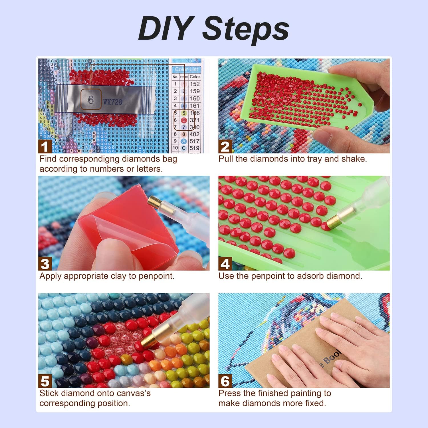 FHBUBPUP Kits de pintura de diamantes para adultos, colgante de cristal de lobo para decoración del hogar, campanillas de viento de bricolaje,