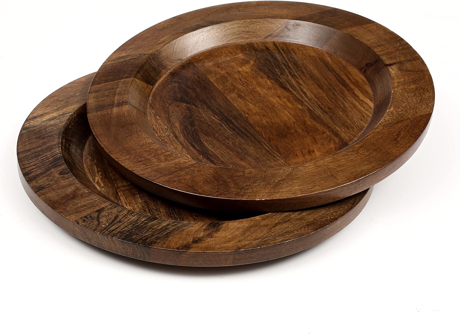 CLEENTABLE Placa de carga de madera, juegos de platos de carga de madera, cargadores de madera para platos llanos, manteles individuales de madera,