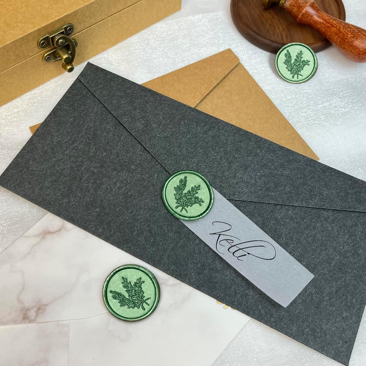 25 calcomanías para sellos de cera, hechas a mano, autoadhesivas, para invitaciones de bodas, sobres, envoltura de regalo, Navidad (estilo romero,