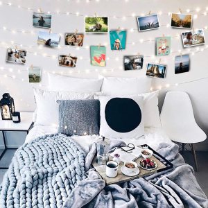 Guirnalda de luces de hadas con clip de fotos de 44 pies, 100 luces LED, 100 clips transparentes para colgar imágenes, alimentada por USB, 12 Guirnalda de luces de hadas con clip de fotos de 44 pies, 100 luces LED, 100 clips transparentes para colgar imágenes, alimentada por USB, 12