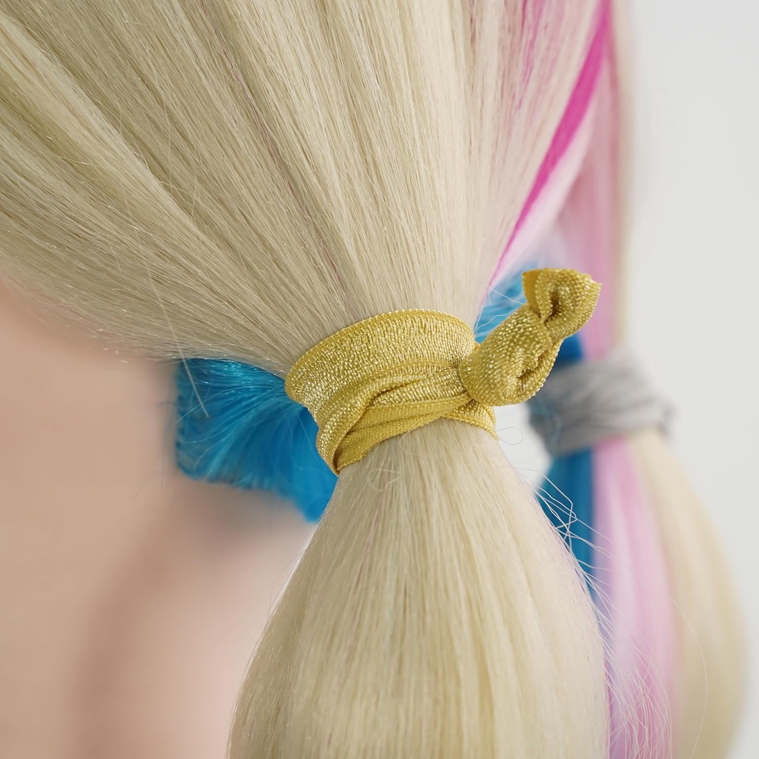 MEEDEE Lazos suaves para el cabello de color netural anudado, paquete de 100 cintas elásticas sin arrugas, colas de caballo sin arrugas para