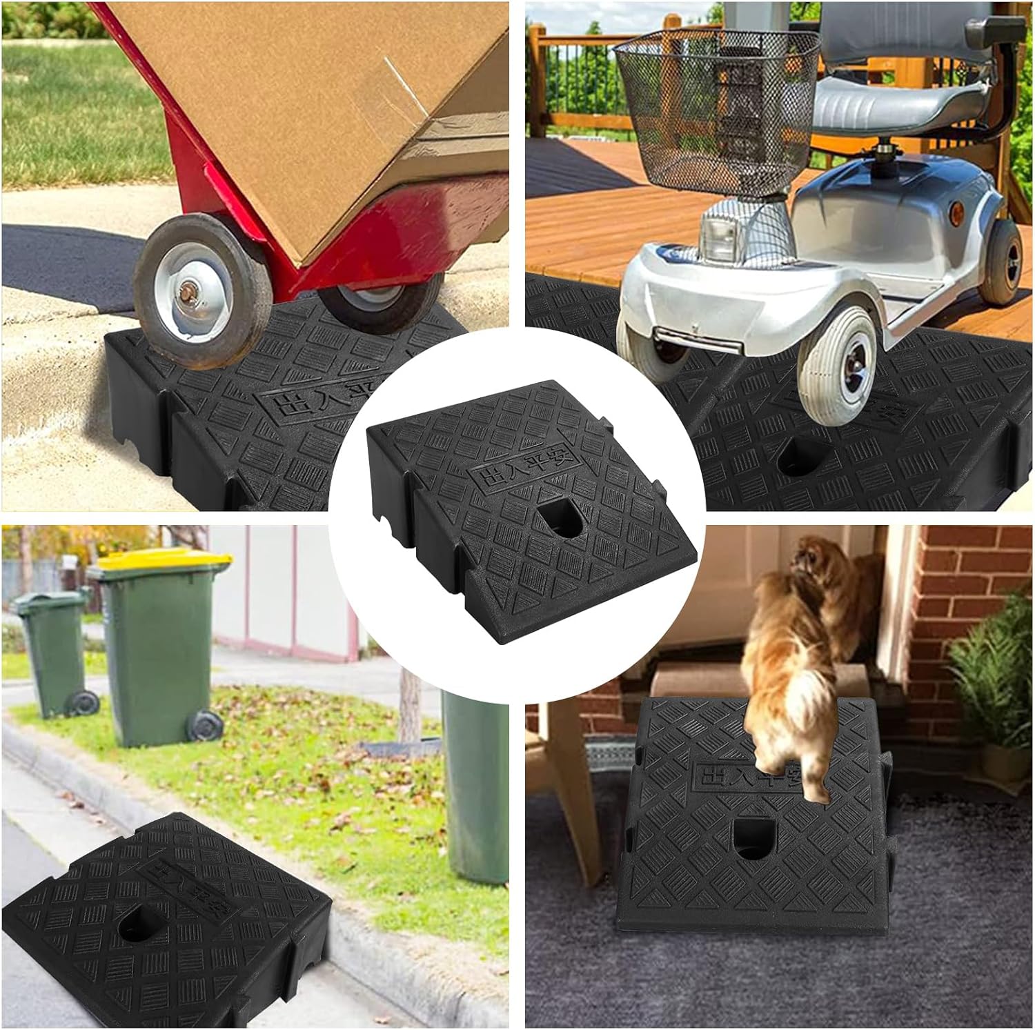 CertBuy Paquete de 2 rampas de plástico de 10 pulgadas, rampa pequeña para bordillo de entrada, para carga, muelle, garaje, acera, camión, scooter,