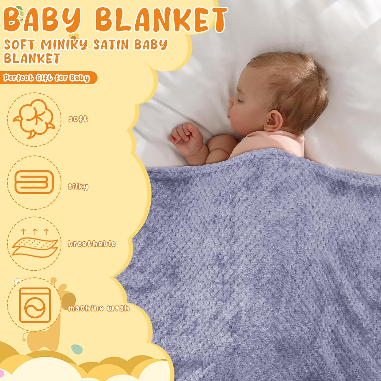 10 mantas de bebé, acogedoras y mullidas, manta de recepción para recién nacidos, bebés y niños pequeños, cuna, sofá, guardería, cama, decoración de