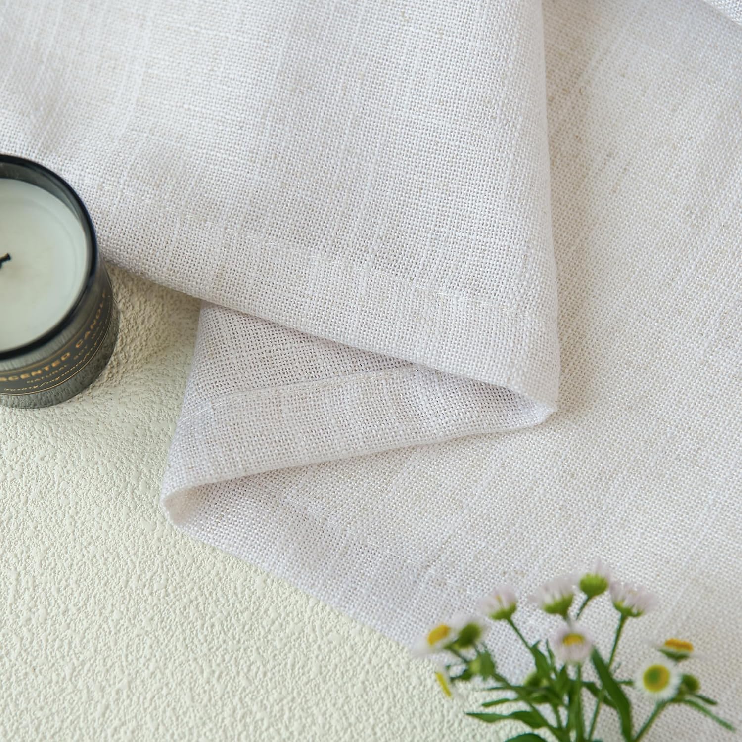 HUTO Cortinas plisadas semitraslúcidas de 80 pulgadas de largo para sala de estar, comedor, color beige y blanco, cortinas plisadas para privacidad