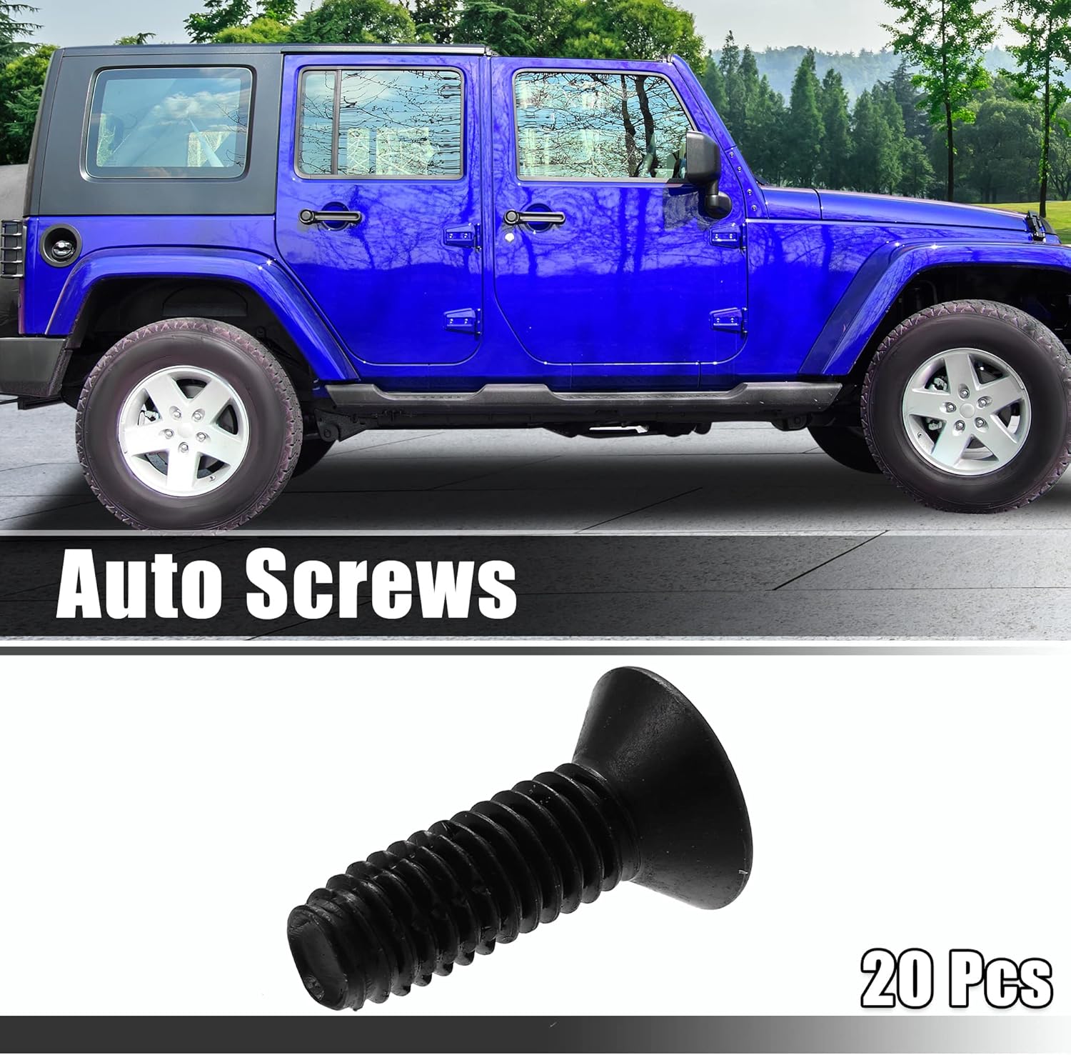 X AUTOHAUX 20 tornillos automáticos para Jeep Wrangler CJ7 YJ TJ 1976-2006 Sujetadores Marco de Parabrisas Bisagras Puerta Tornillo Pernos de Puerta