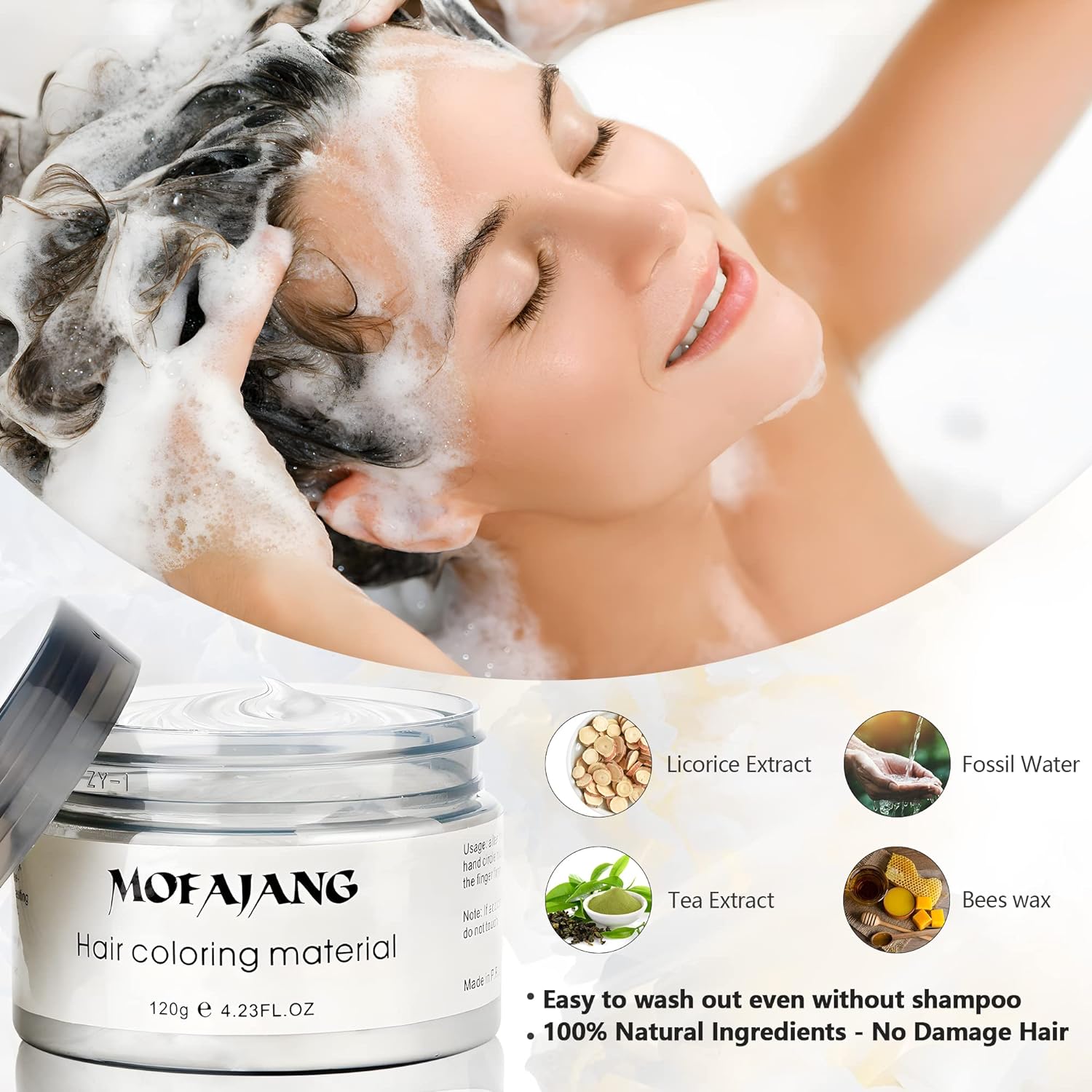 Pomadas Mofajang de cera para el cabello, 4.23 oz, material de cera para colorear el cabello natural, desechable, arcilla para peinar el cabello,