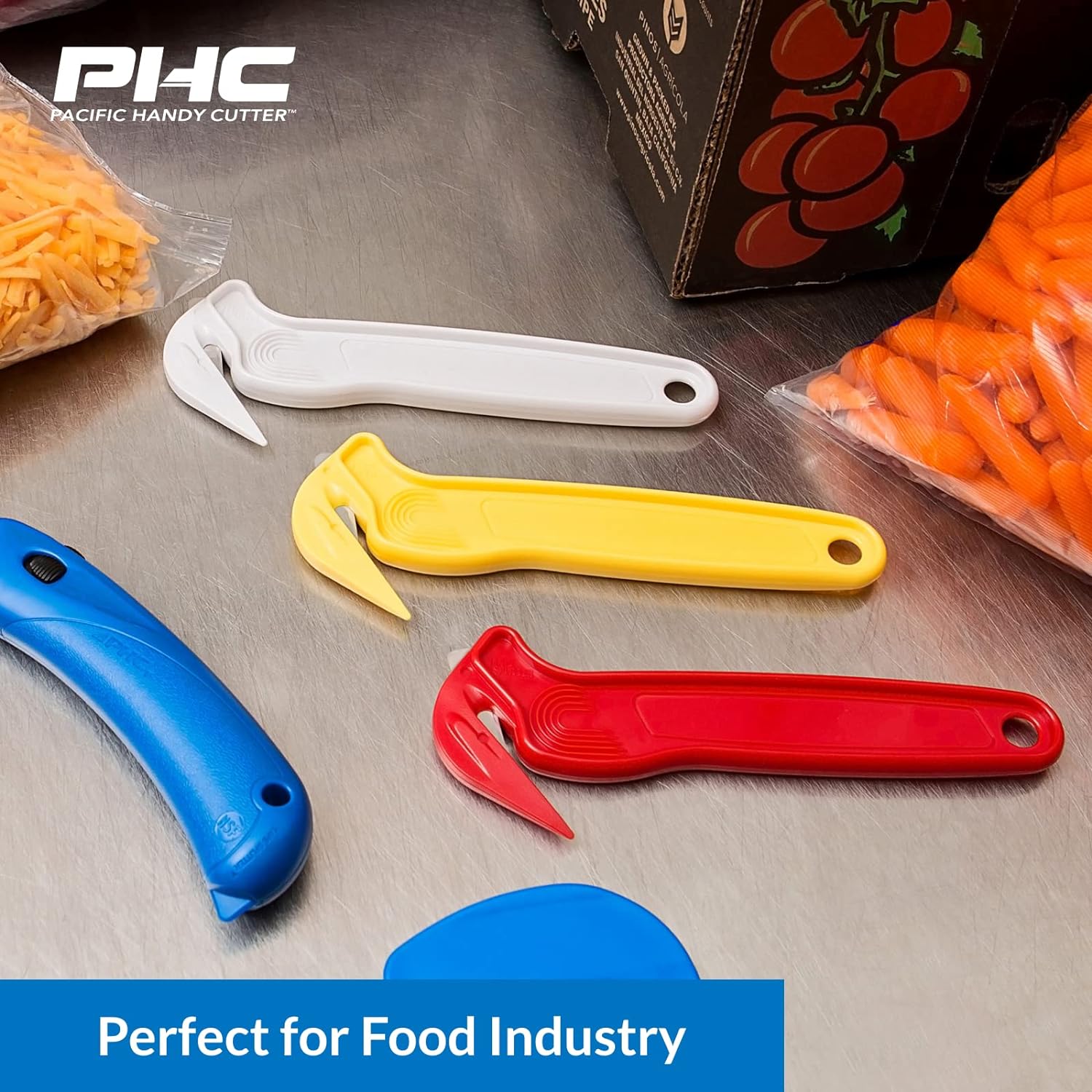 Pacific Handy Cutter DFC364 – Cortador seguro para alimentos con certificado NSF blanco con divisor de cinta sin cuchillas, corte seguro y eficiente