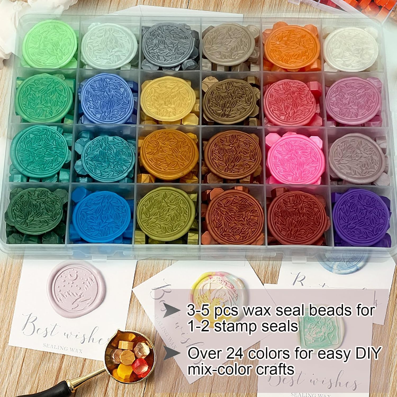 600 cuentas surtidas de cera, 24 colores para sellos de sellos, negro, dorado, rojo, verde, multicolor, pellets de cera a granel para invitaciones