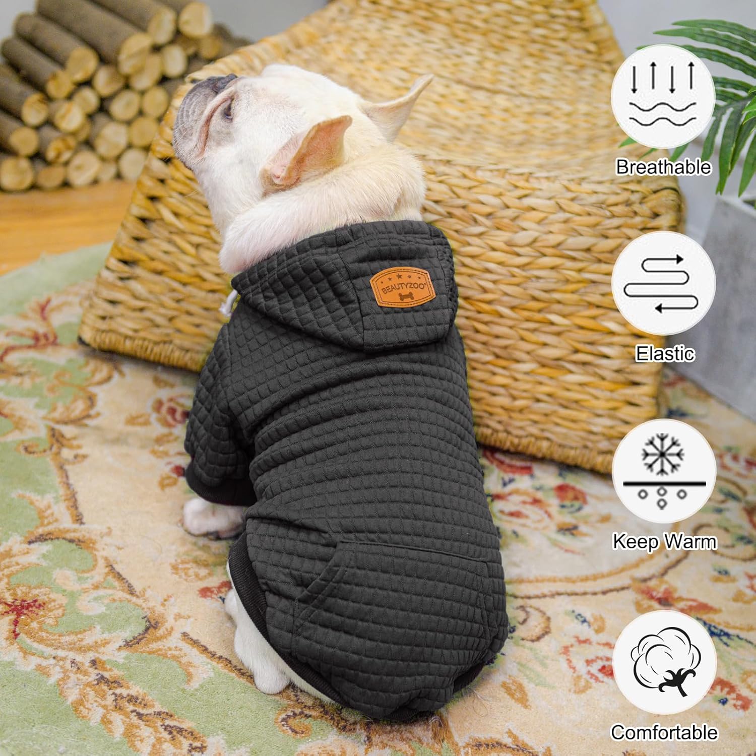 BEAUTYZOO Sudadera con capucha para perros pequeños, medianos y grandes, ropa cálida para perros de invierno y otoño, ropa cálida para cachorros,