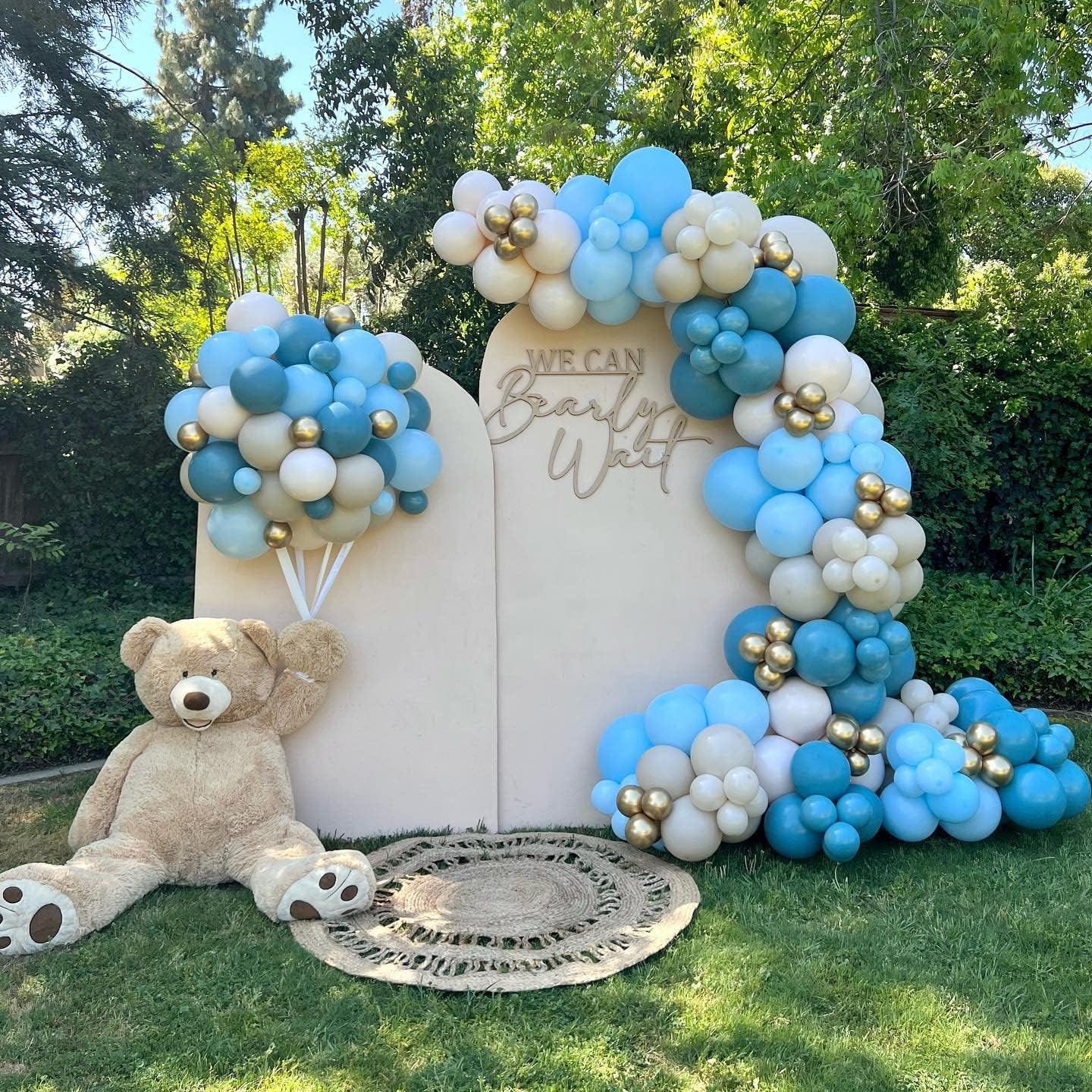 Janinus Kit de arco de guirnalda de globos azul turquesa de 12 pulgadas, 5 pulgadas, globos turquesa de diferentes tamaños, 80 unidades para baby