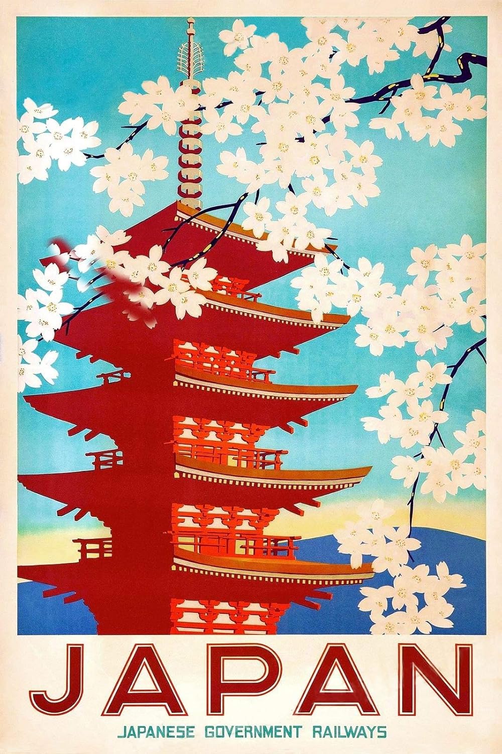 Imán japonés de flores de cerezo de los años 50, estilo vintage de Japón, imán de viaje, hoja magnética de vinilo para taquillas, coches, carteles,