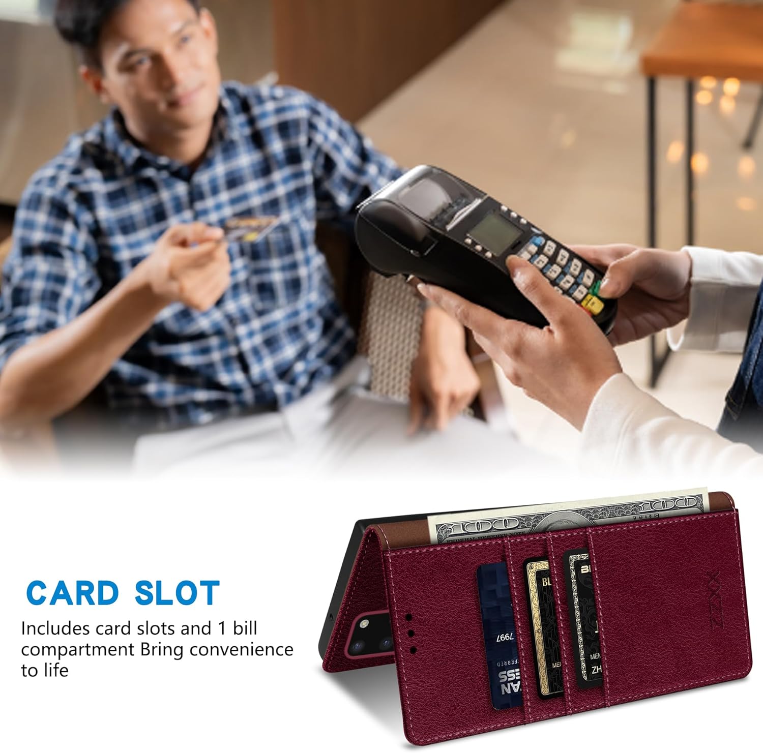 ZZXX Funda tipo cartera para Samsung Galaxy S20 Plus con bloqueo RFID, soporte de ranura para tarjetas, funda protectora de cuero magnético fuerte