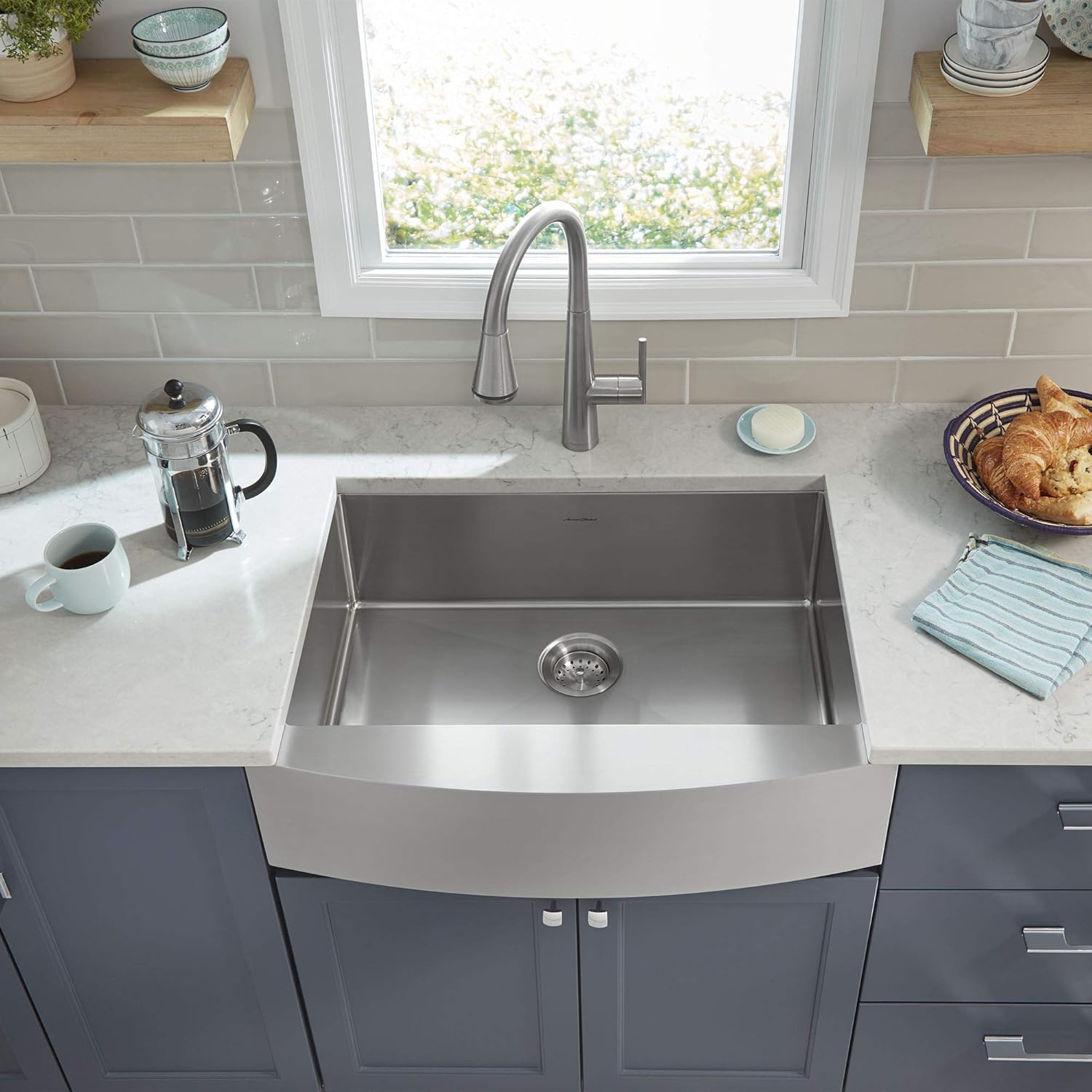 American Standard 4932300.075 Edgewater Grifo de cocina desplegable con SelctFlo en acero inoxidable
