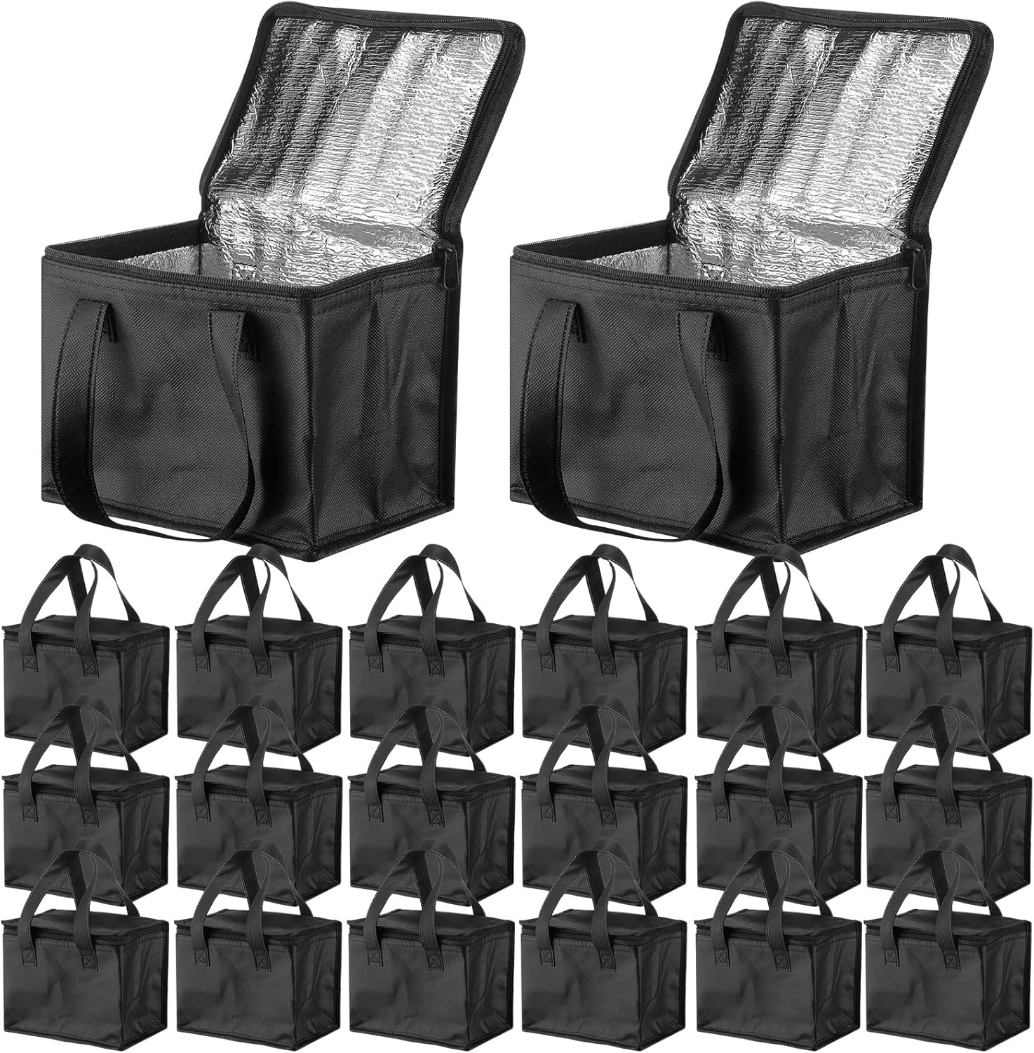 Paquete de 24 loncheras aisladas a granel, bolsas enfriadoras reutilizables, juego de loncheras a prueba de fugas, bolsas térmicas impermeables,
