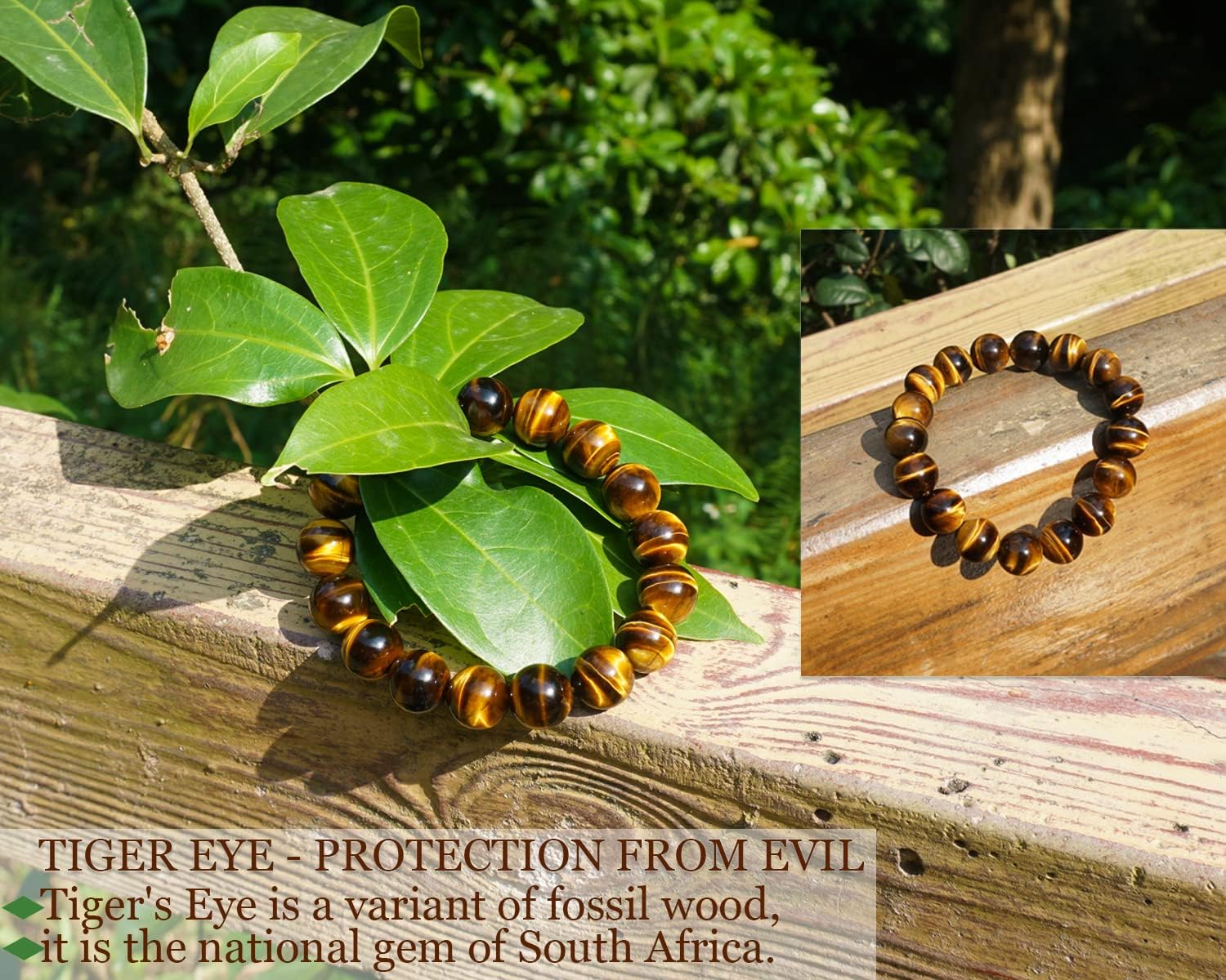12MM Tiger Eye Bracelet Men  Natural Golden Yellow Cats Eye  Handmade Stretch Jewelry for about 8 inch Wrist Size  Bring Luck Fortune Courage
