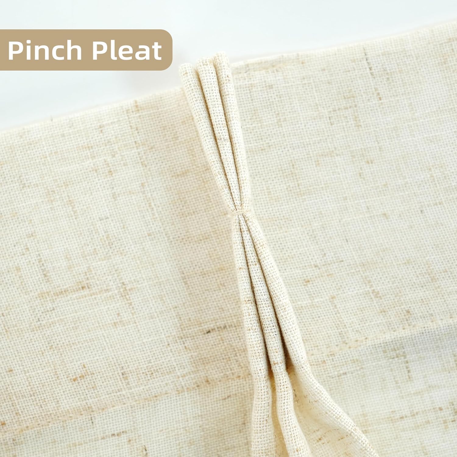 DriftAway Cortinas plisadas de lino semitransparente con textura de casa de campo sólidas y rústicas, 2 paneles de 50 pulgadas de ancho por 120