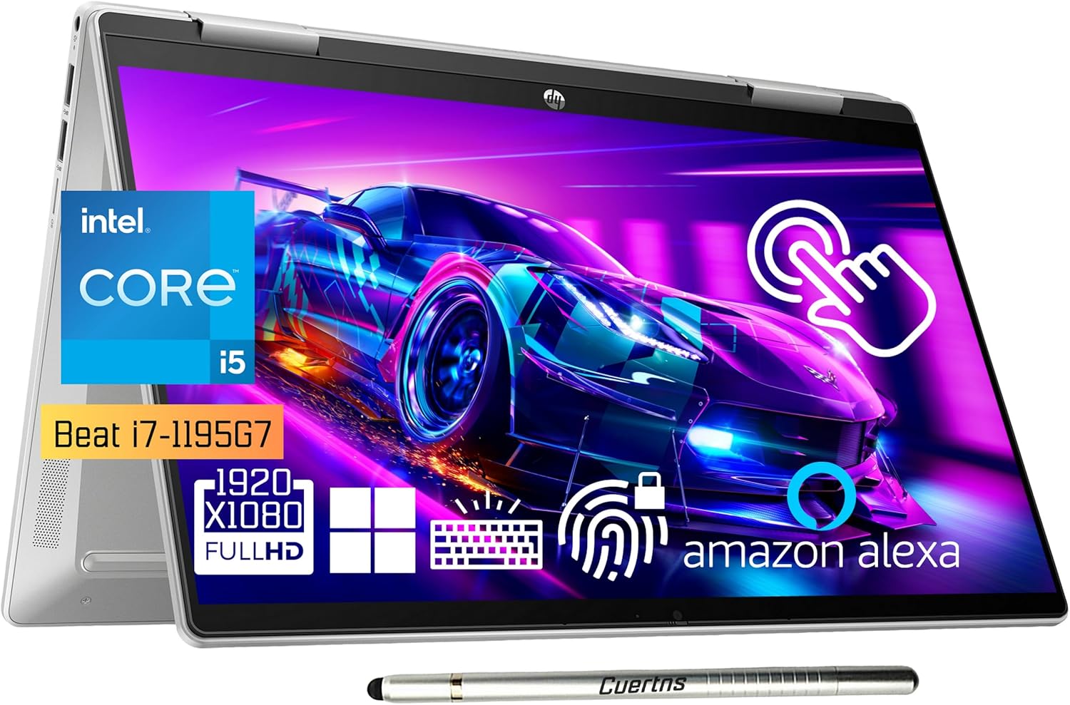 HP Pavilion x360 – Laptop 2 en 1, pantalla táctil FHD de 14 pulgadas, Intel 10-Core i5-1235U (Beat i7-1195G7), 8 GB de RAM – SSD de 1 TB, lápiz