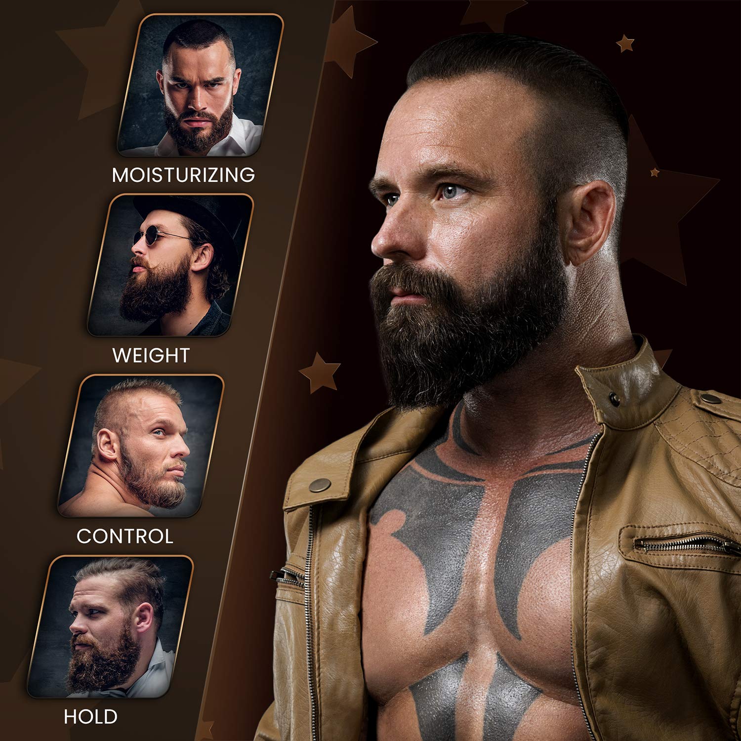 Bossman Pomada para cabello y barba para hombres, hidratante con sujeción y control medio, pomada para peinar el cabello para hombre, fabricada en