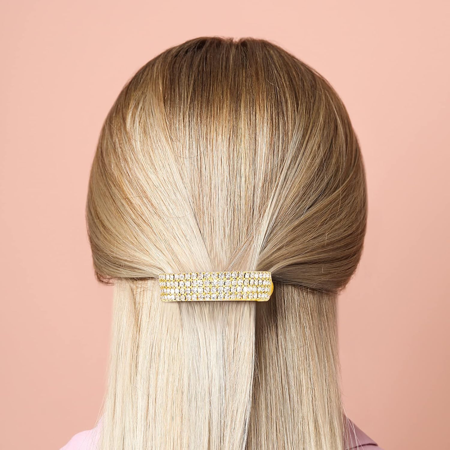 8 pinzas para el cabello con diamantes de imitación de cristal para novia, pasadores pequeños de semicírculo plateado, pasadores de metal brillante,