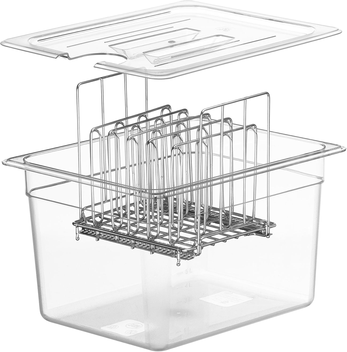 Lipavi Sous Vide anaquel, modelo L20, acero inoxidable, 13.2 x 9.8 pulgadas, altura 6.6 pulgadas, M, Acero inoxidable