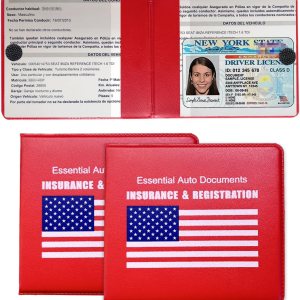 Soporte para registro y seguro de automóvil, paquete de 2 organizadores de documentos esenciales de alta calidad con cierre de velcro fuerte, Soporte para registro y seguro de automóvil, paquete de 2 organizadores de documentos esenciales de alta calidad con cierre de velcro fuerte,