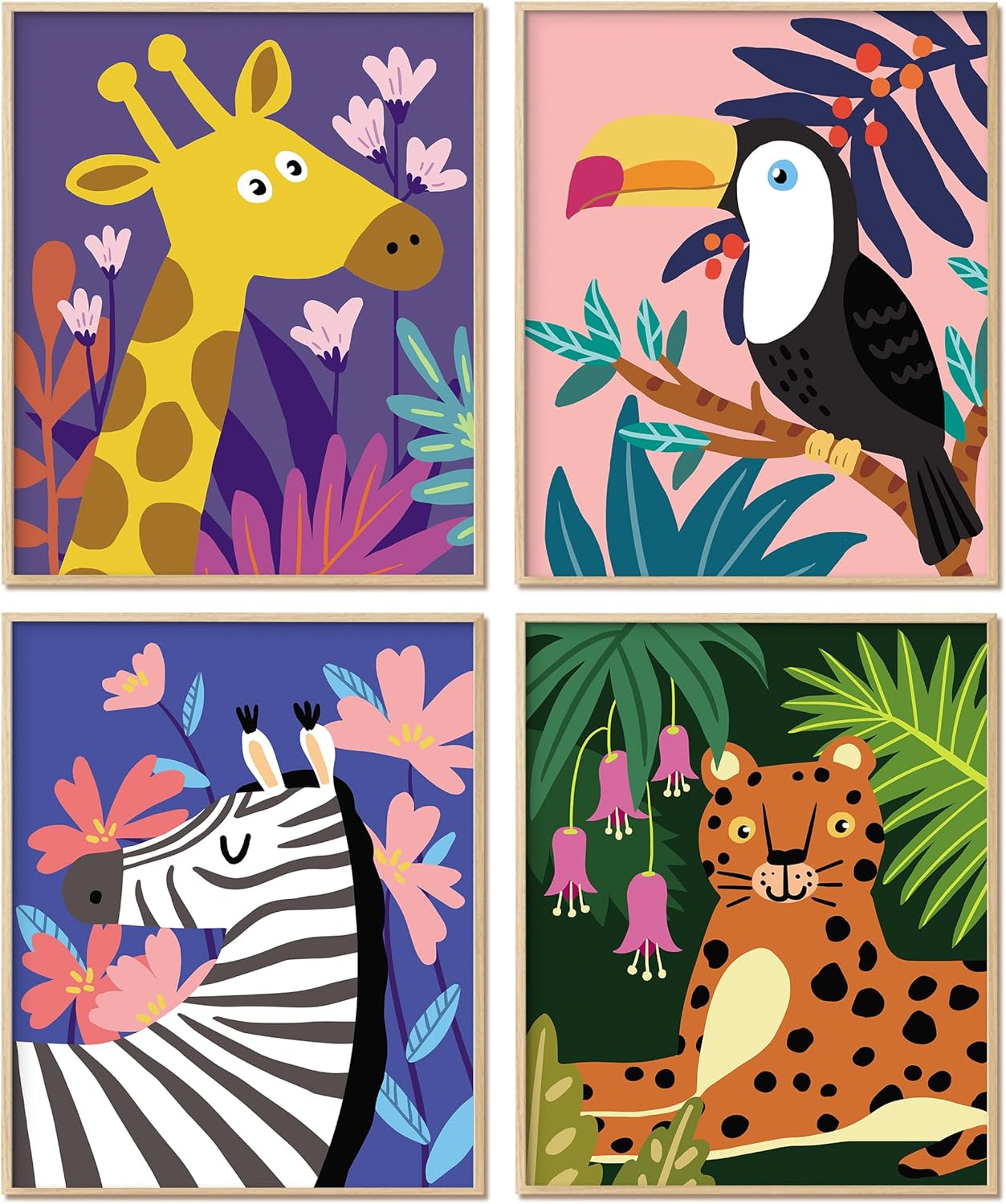 Slody Kit de pintura por números para niños, animales salvajes, bricolaje por números, kits de pintura acrílica colorida para niños, principiantes,