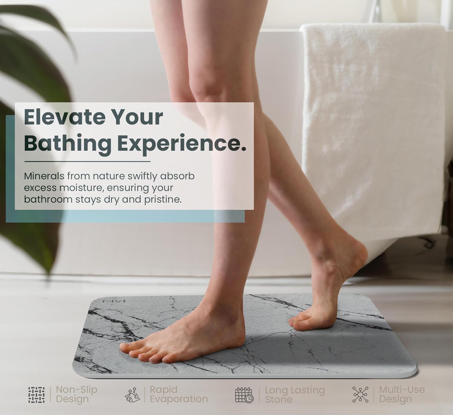 Tapetes de baño de piedra de diatomita para baño, tapete de baño de tierra de diatomeas, tapete de baño de secado rápido para bañera antideslizante,