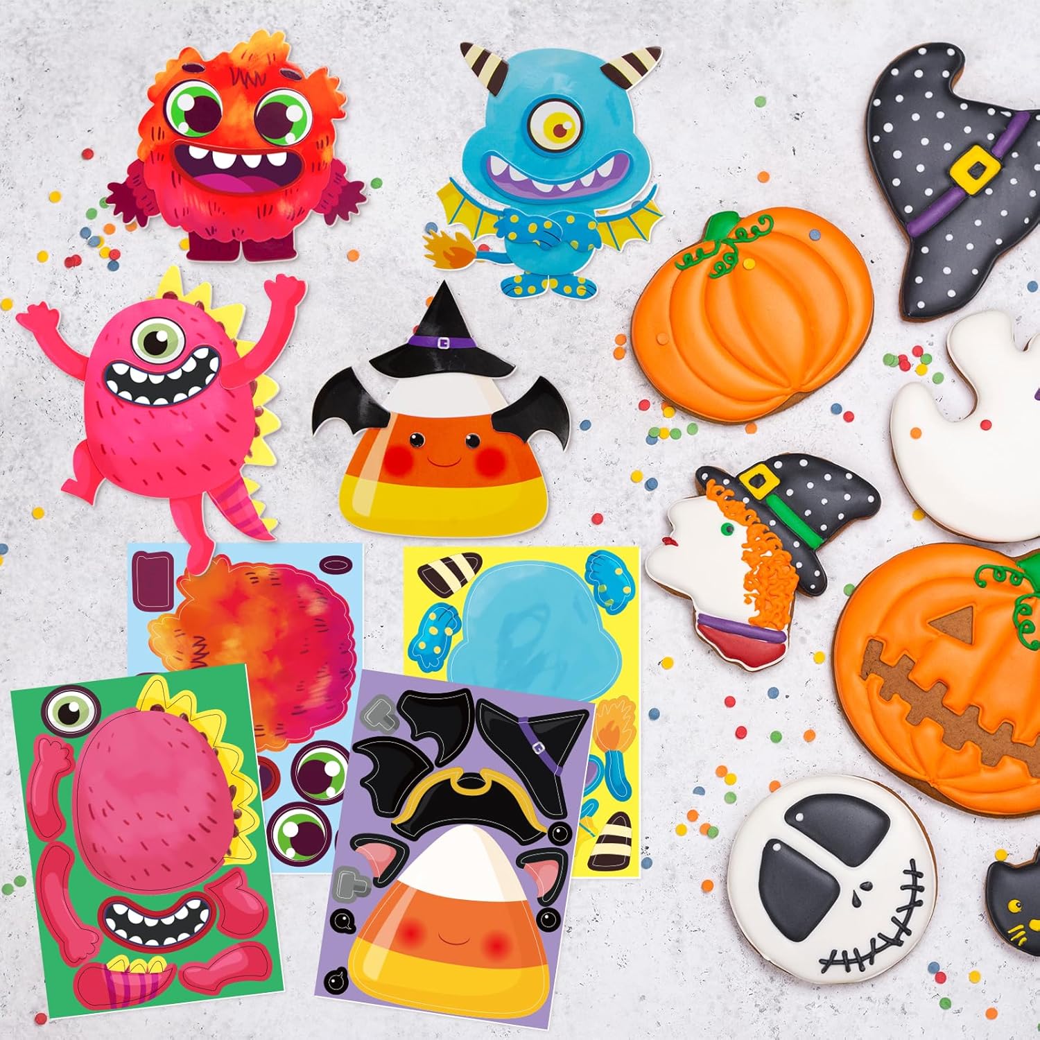 Manualidades de Halloween para niños, imán de espuma de monstruo para actividades de fiesta, paquete de 12