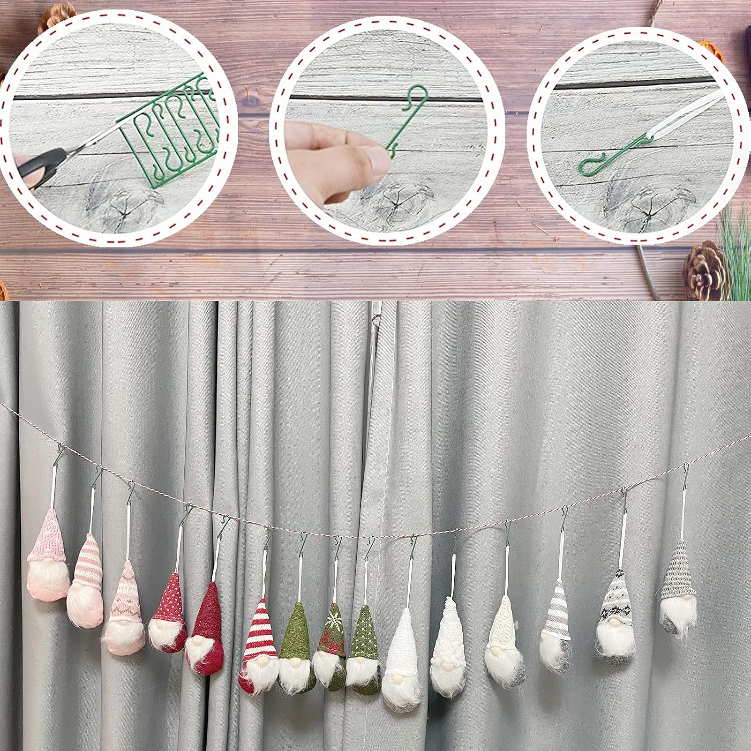 TIWEIO – Juego de 15 adornos de Navidad de gnomo, decoración de gnomo de Navidad, Papá Noel, elfo, decoración para el hogar, gnomos hechos a mano,