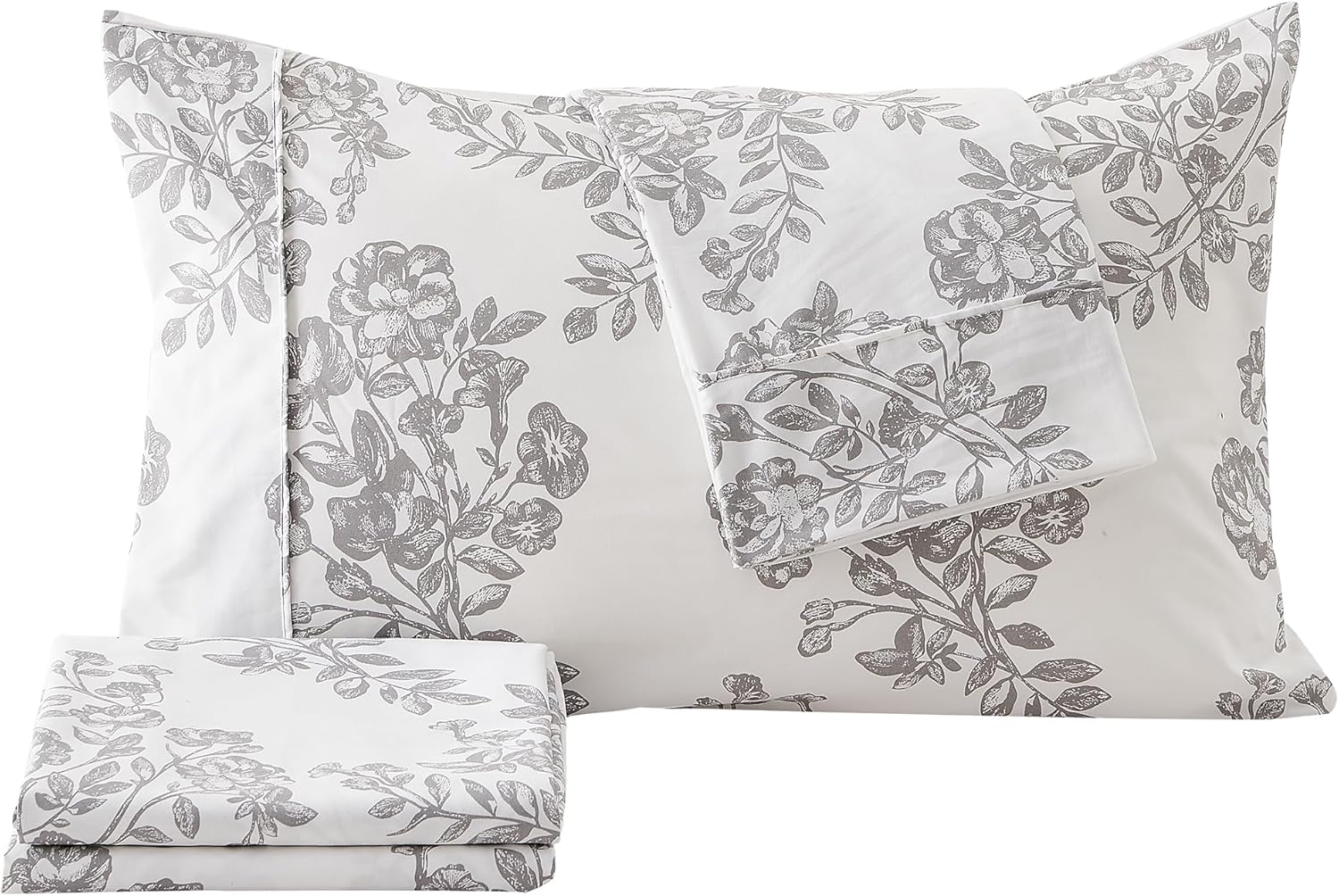 Great Bay Home – Juego de sábanas de microfibra ultrasuave, estampada, de 4 piezas, resistente a las arrugas y a la decoloración, para todas las