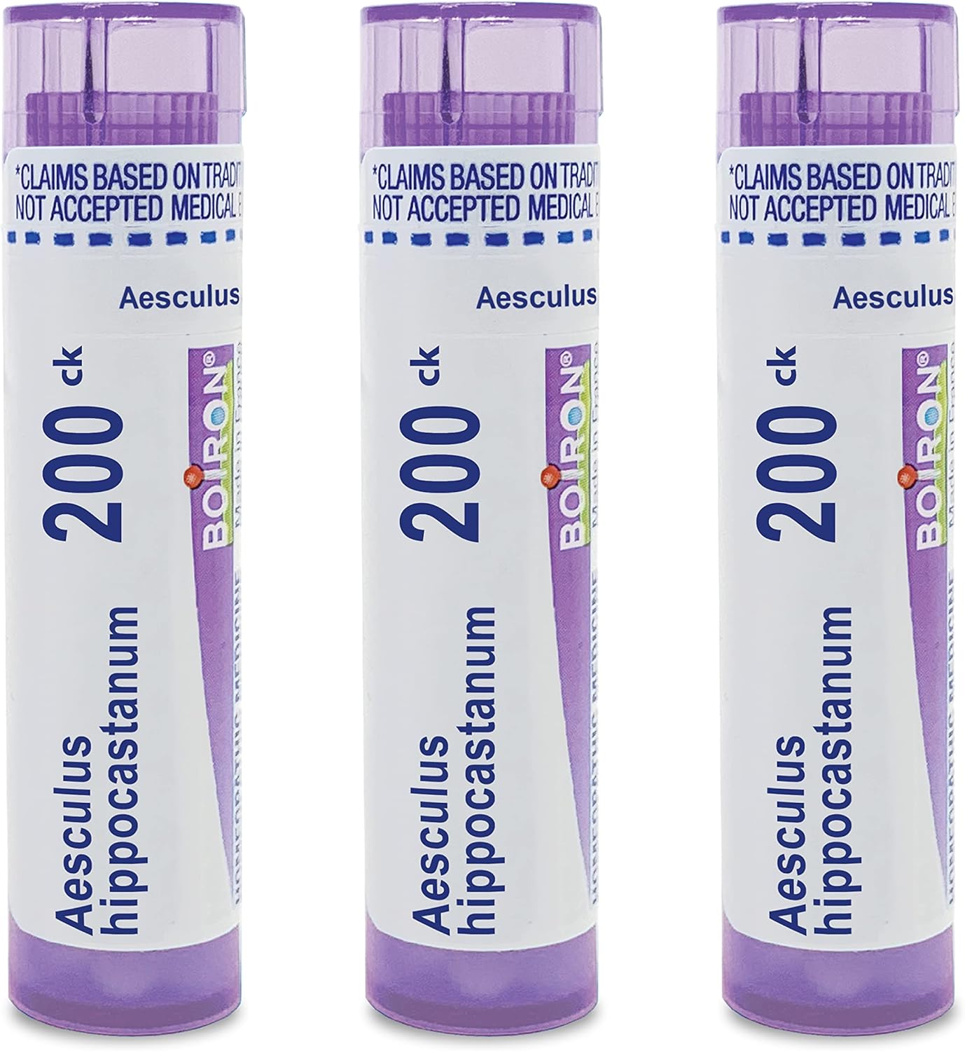 Boiron Aesculus Hippocastanum 200Ck Medicina homeopática para hemorroides – Paquete de 3 (240 pellets)