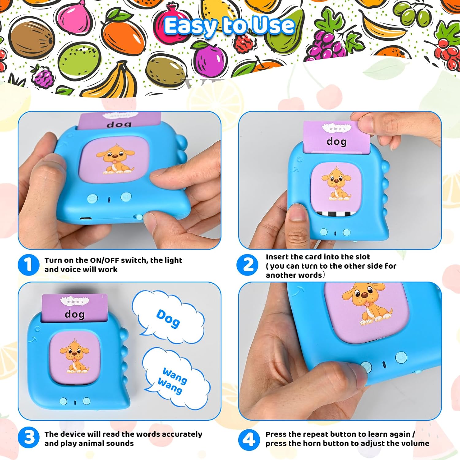 Tarjetas didácticas parlantes, juguetes de terapia del habla, 224 palabras visuales Montessori, aprendizaje educativo preescolar, regalos educativos