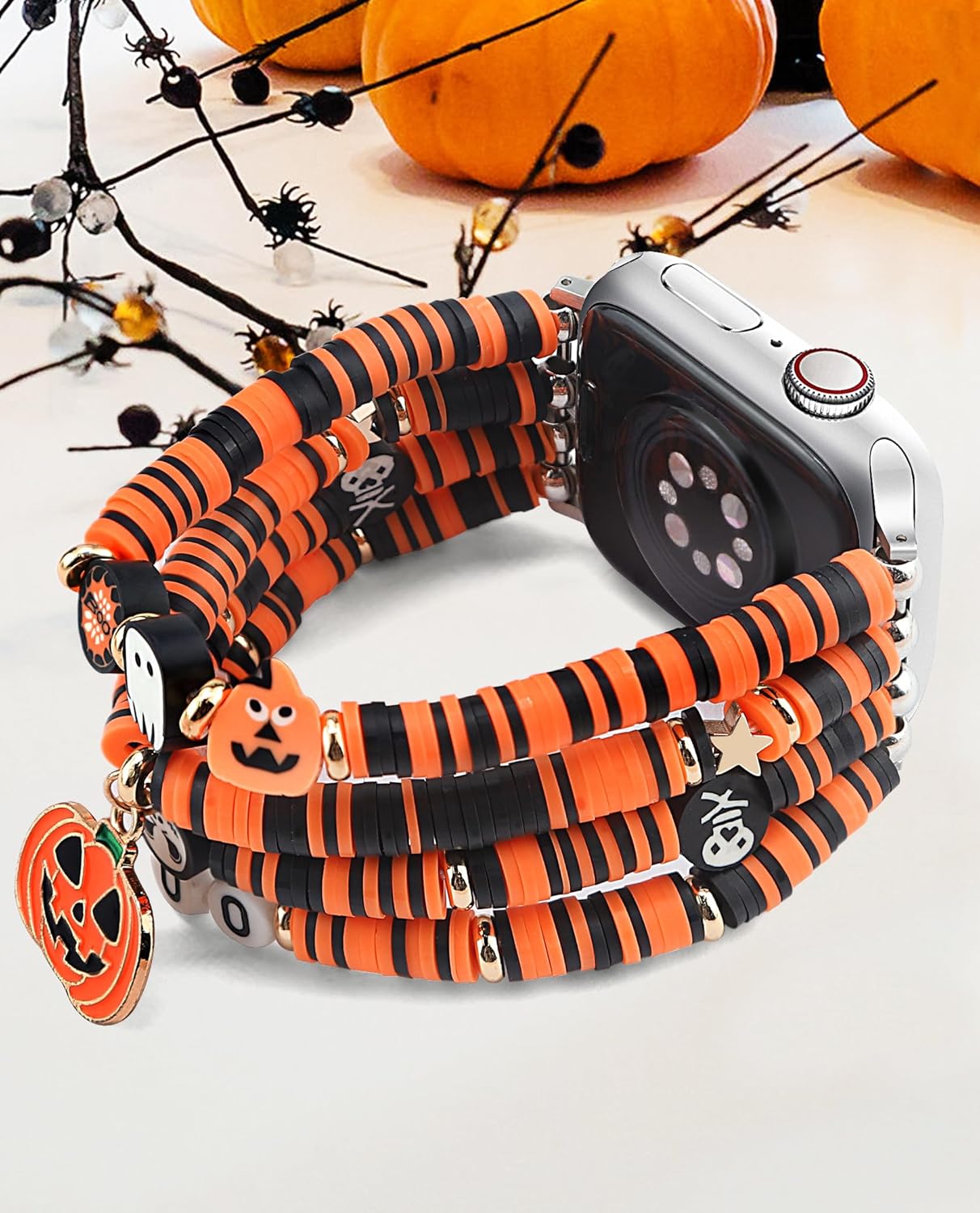 JR.DM Correa de reloj de Halloween compatible con Apple Watch de 1.496 pulgadas, 1.575 pulgadas, 1.614 pulgadas, 1.732 pulgadas, 1.654 pulgadas,