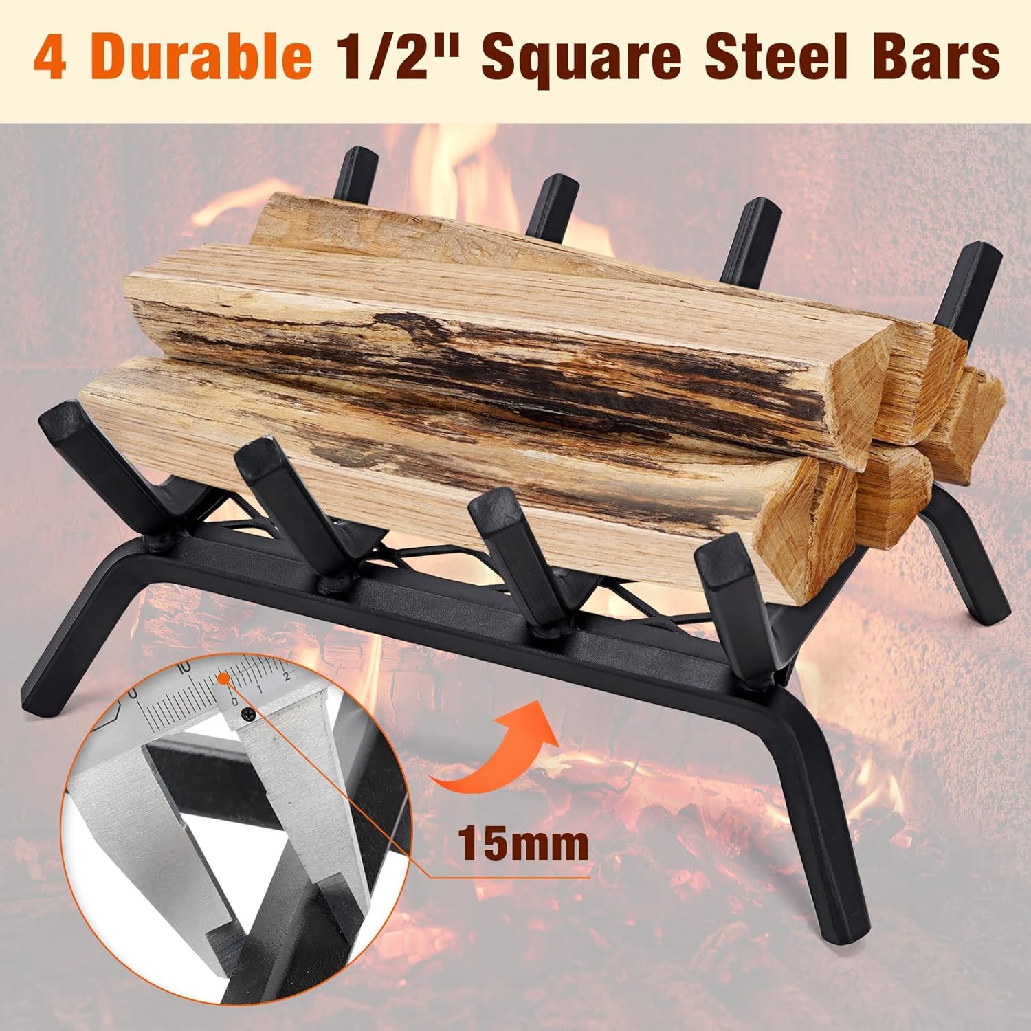 Fireback de 22″ para chimenea, rejillas de chimenea de 14 pulgadas