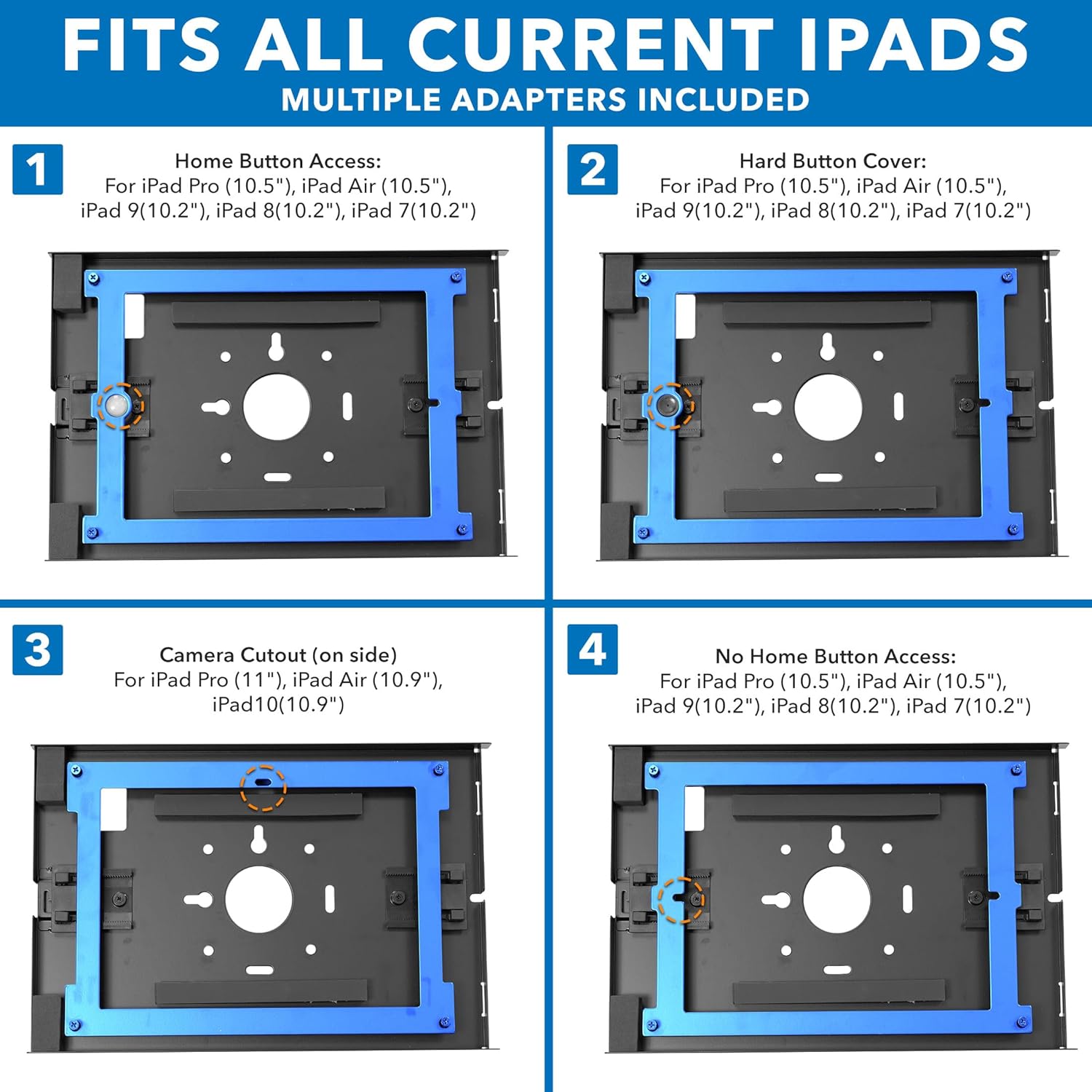 Mount-It! Soporte de pared antirrobo para tablet compatible con iPad 10, 9, 8, iPad Pro 10.5, iPad Air 10.5, quiosco de bloqueo para iPad, quiosco