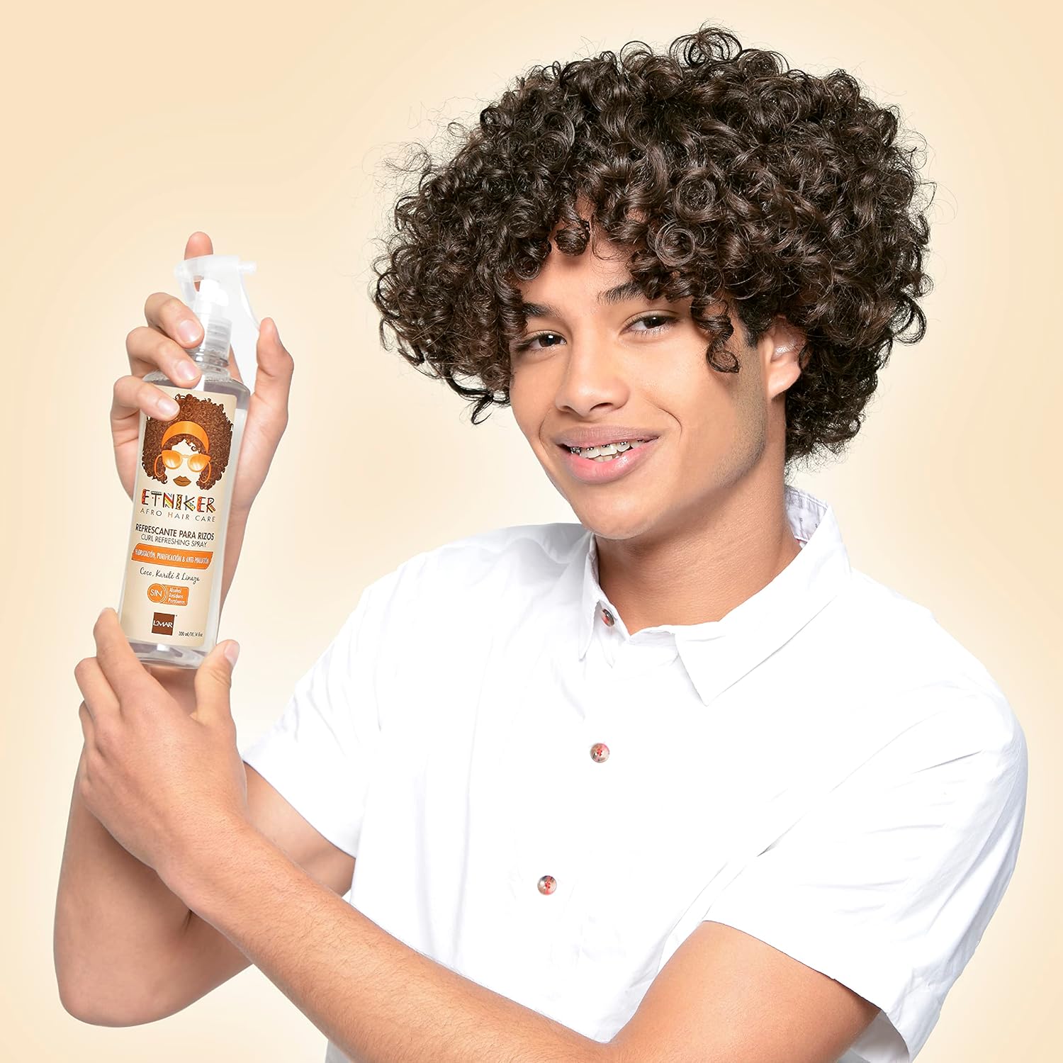 Etniker Kit para rizos gel de gelatina ETNIKER y spray refrescante de rizos  Nutrie, define y revive con coco, linaza y manteca de karité  Sin