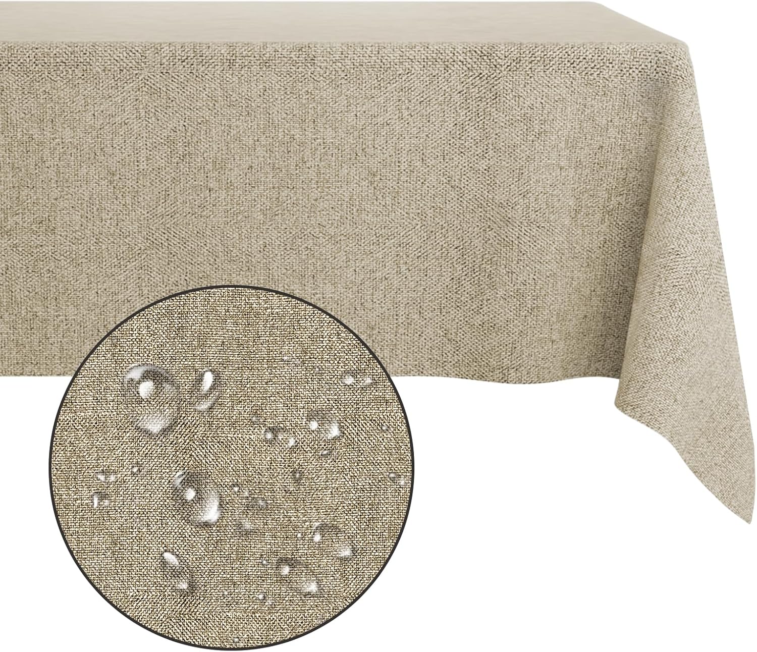 Mantel rectangular, a prueba de aceite, a prueba de derrames y resistente al agua, mantel de microfibra de lino, mantel decorativo de tela para uso